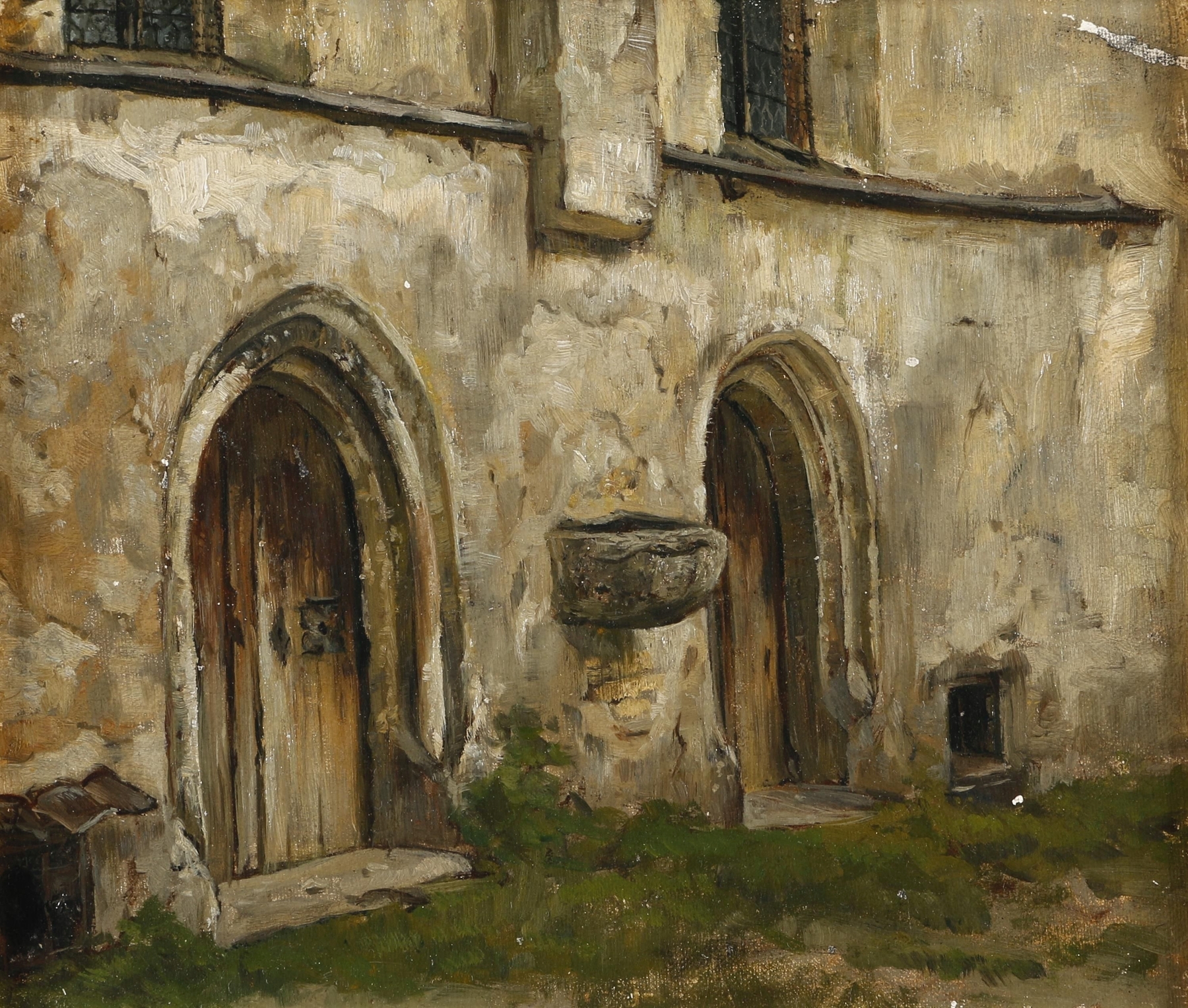 Figurative artwork by Karl Gebhardt, oil painting featuring softly rendered forms and a muted palette.