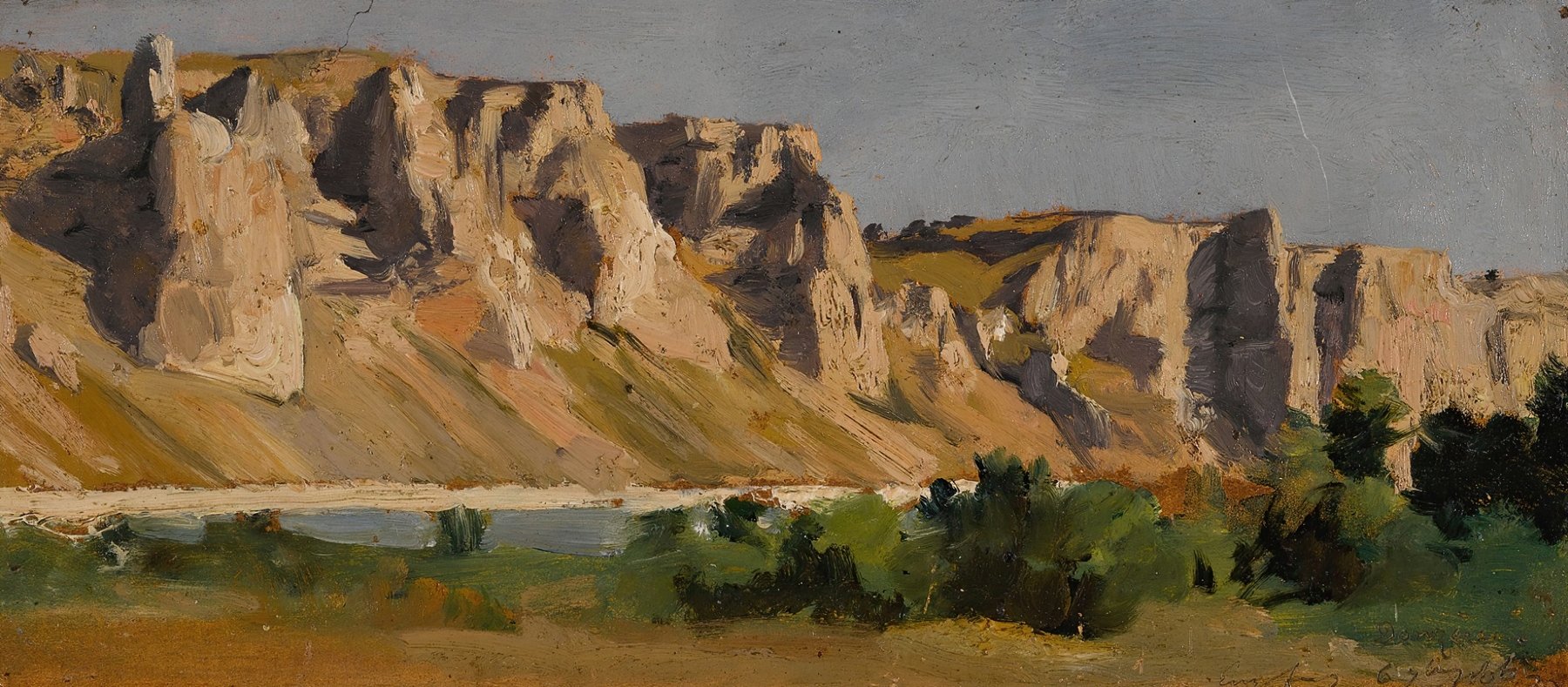 A view of Donzère by Eugène Fromentin, oil on canvas depicting golden hills and solitude.