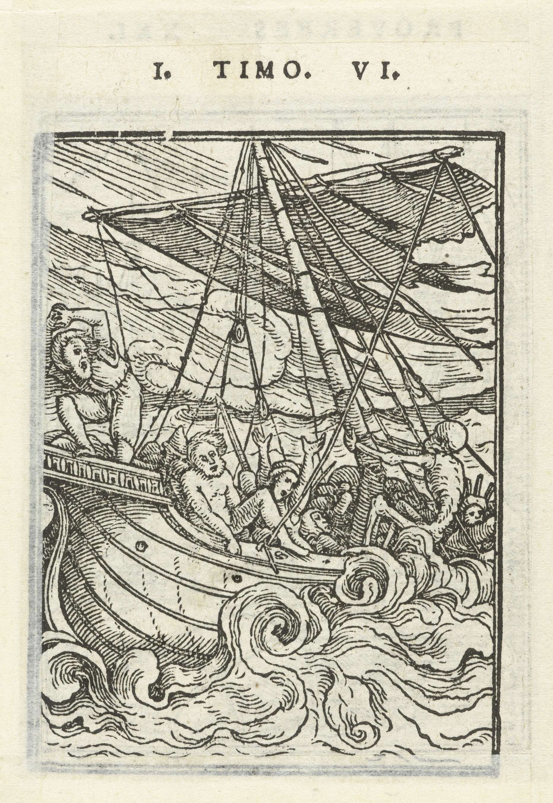 Schipper en de Dood by Hans Holbein II, etching on paper depicting a ship captain facing death.