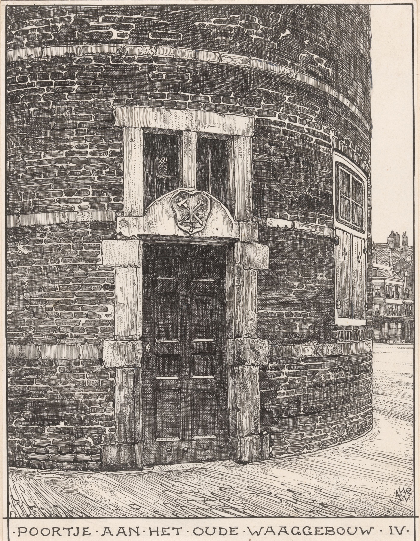 Poortje aan het oude Waaggebouw te Amsterdam, by Willem Wenckebach, public domain