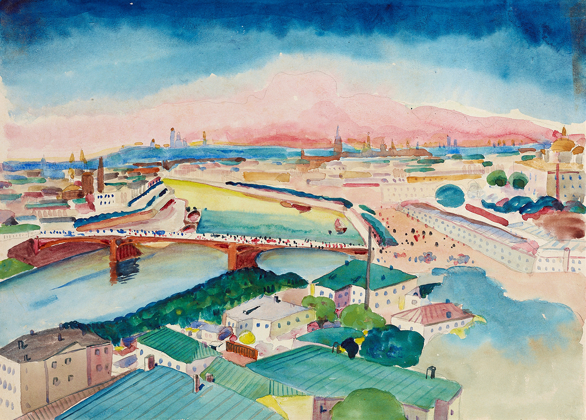 Blick auf Moskau, by Wassily Kandinsky, public domain