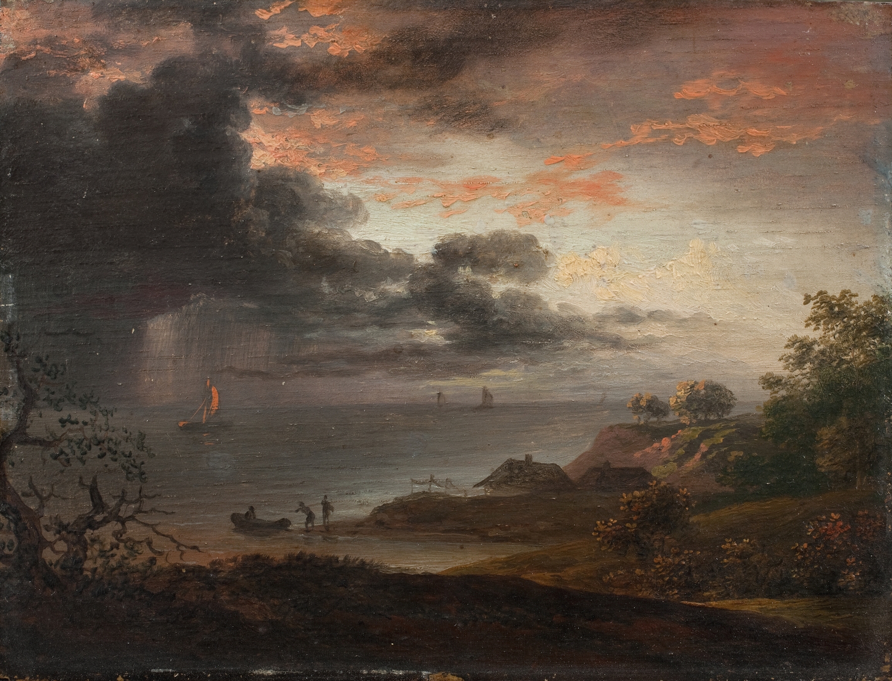 Tordenregn nedstyrtende i havet, by Jens Juel, public domain