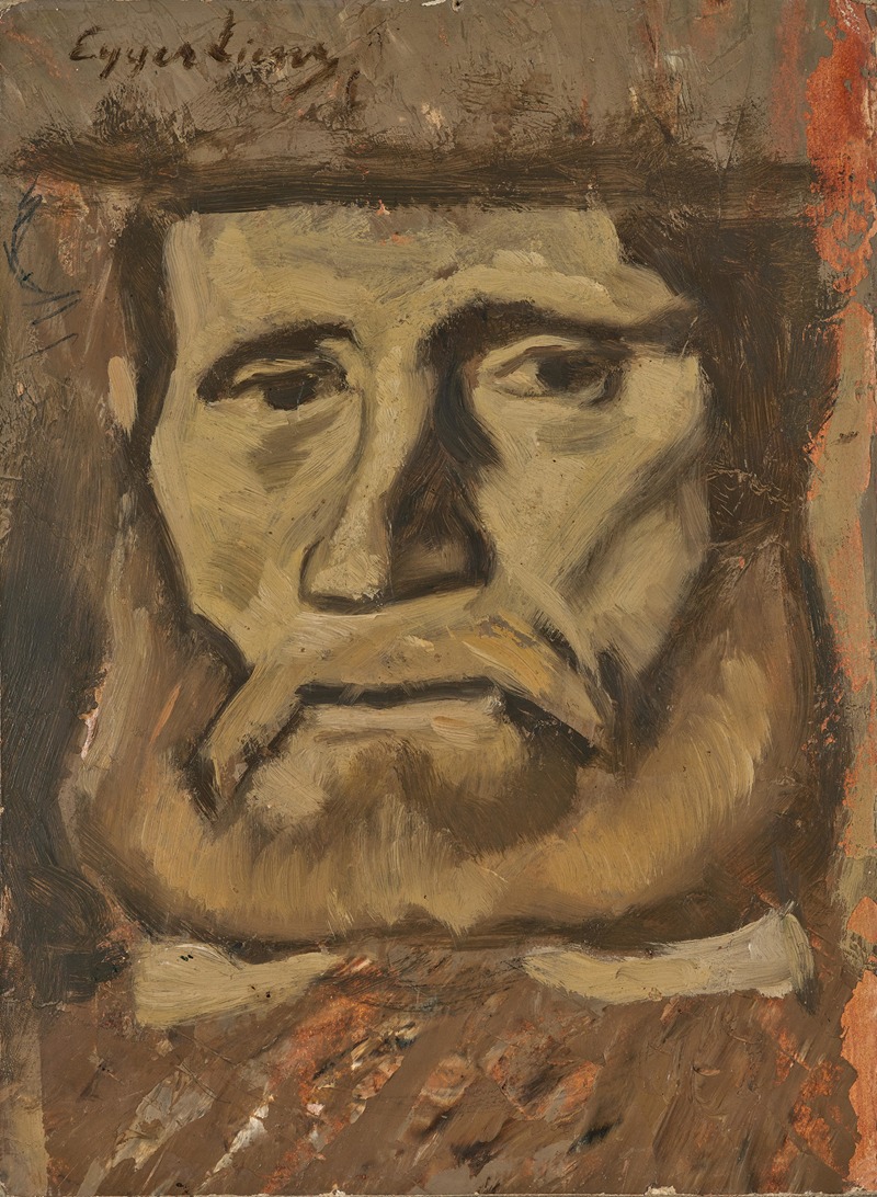 A head study of a peasant by Albin Egger Lienz.