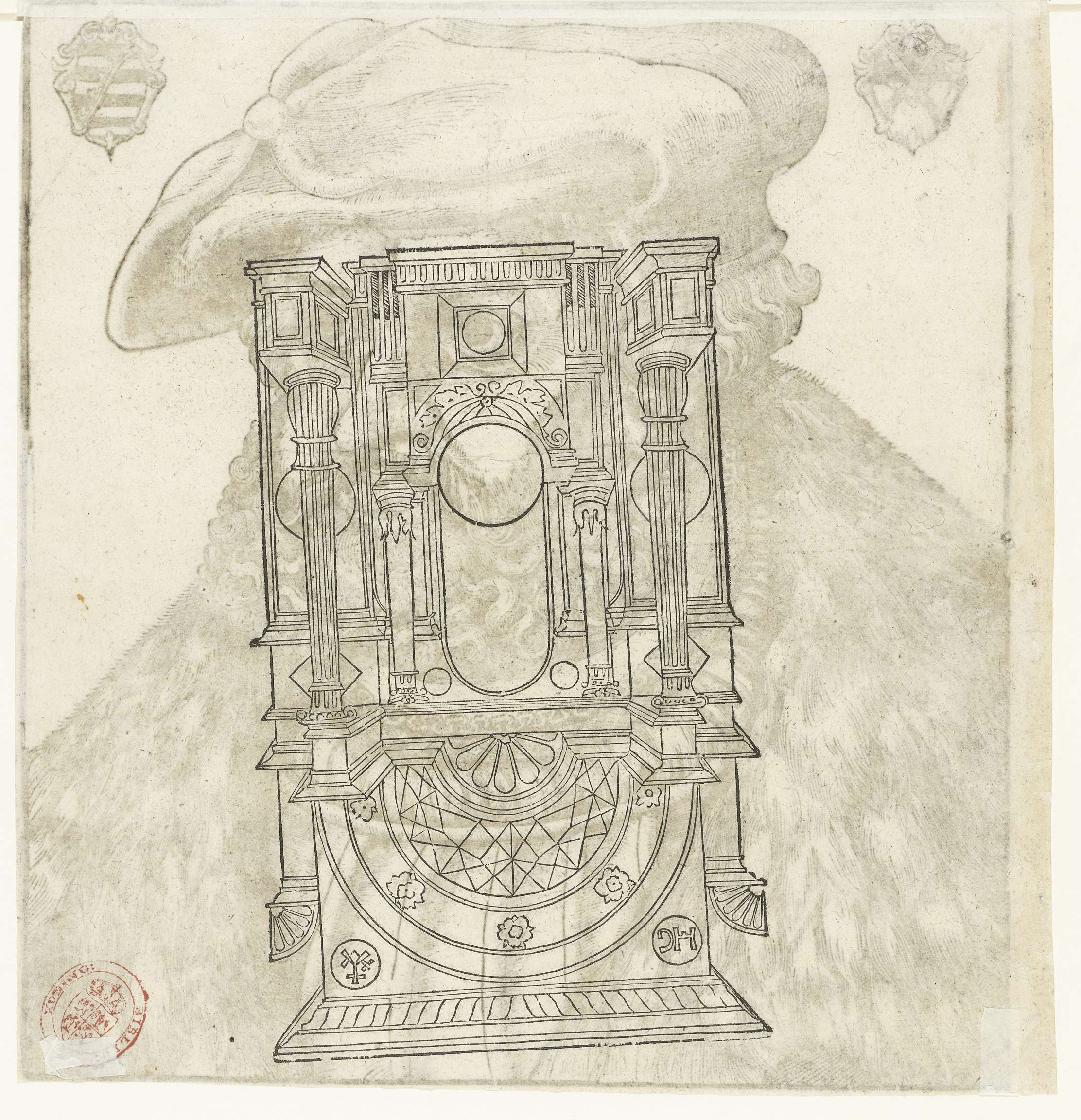Ontwerp voor een kast of interieur, by Monogrammist HG (16e eeuw), public domain