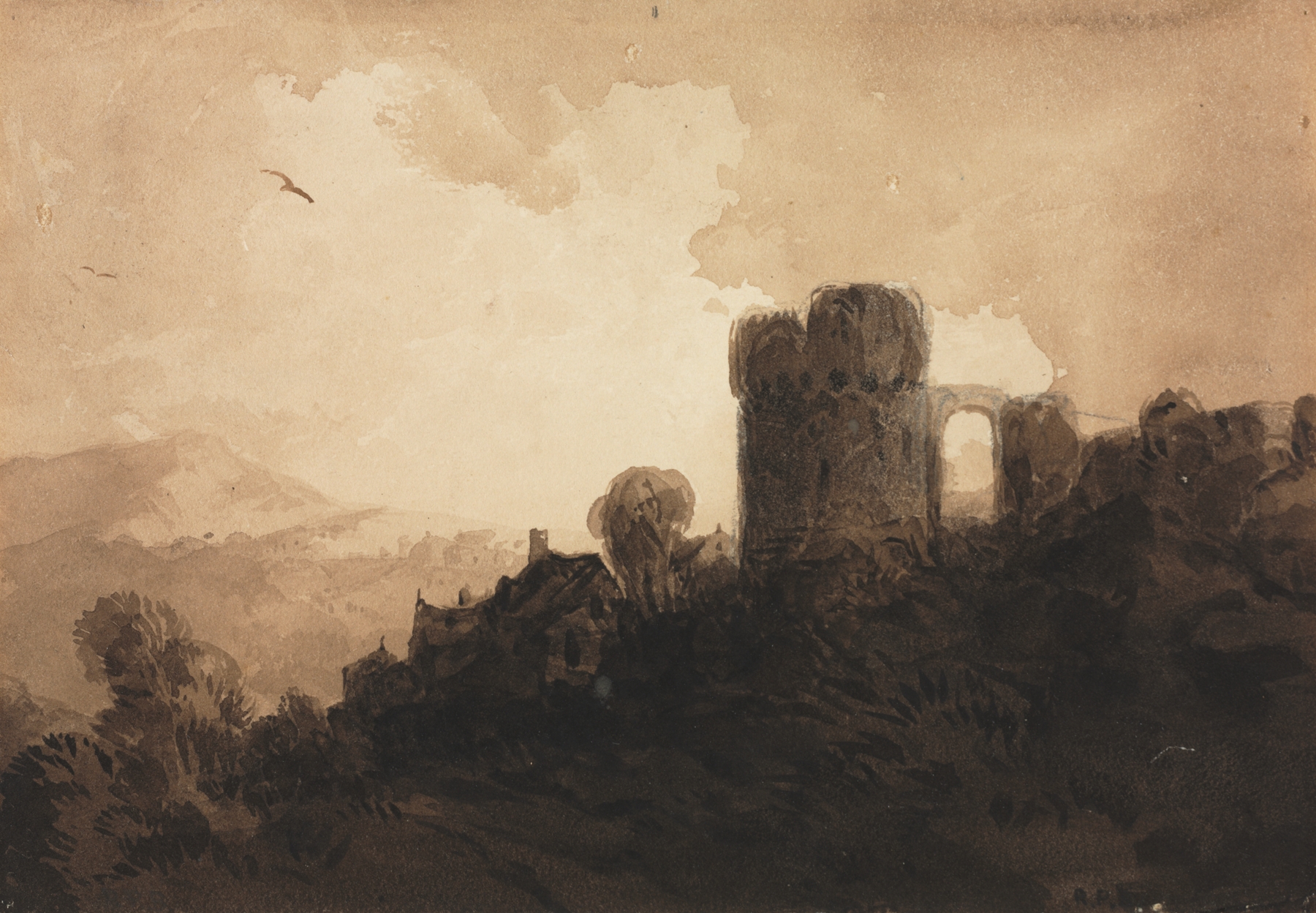 Landscape with Castle Ruin, by Richard Parkes Bonington, public domain