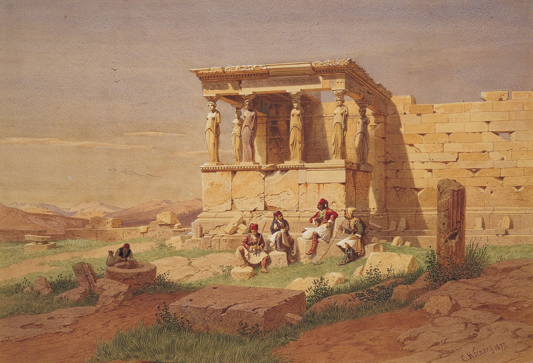 The Prostasis (portico) of the Caryatids by Carl Friedrich Heinrich Werner, unknown medium