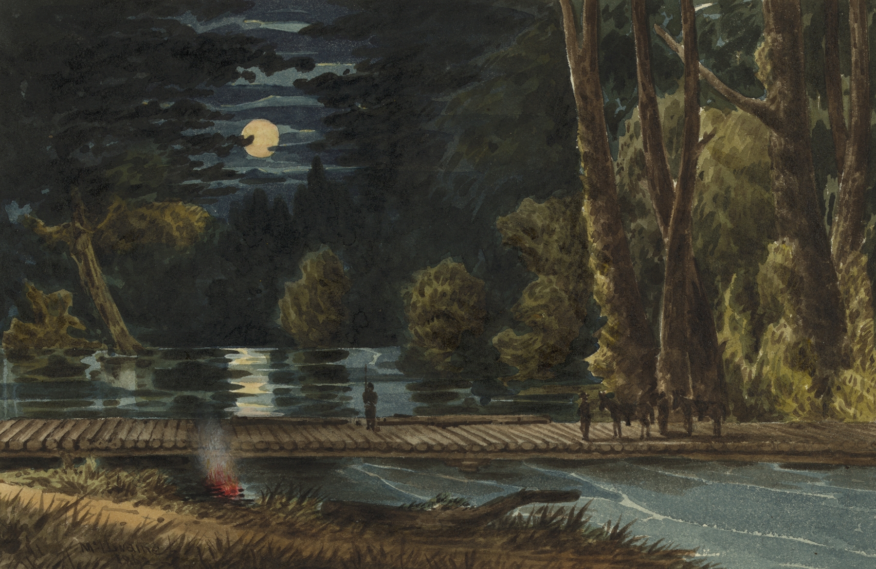 Landscape of the Chickahominy River by William McIlvaine, oil painting
