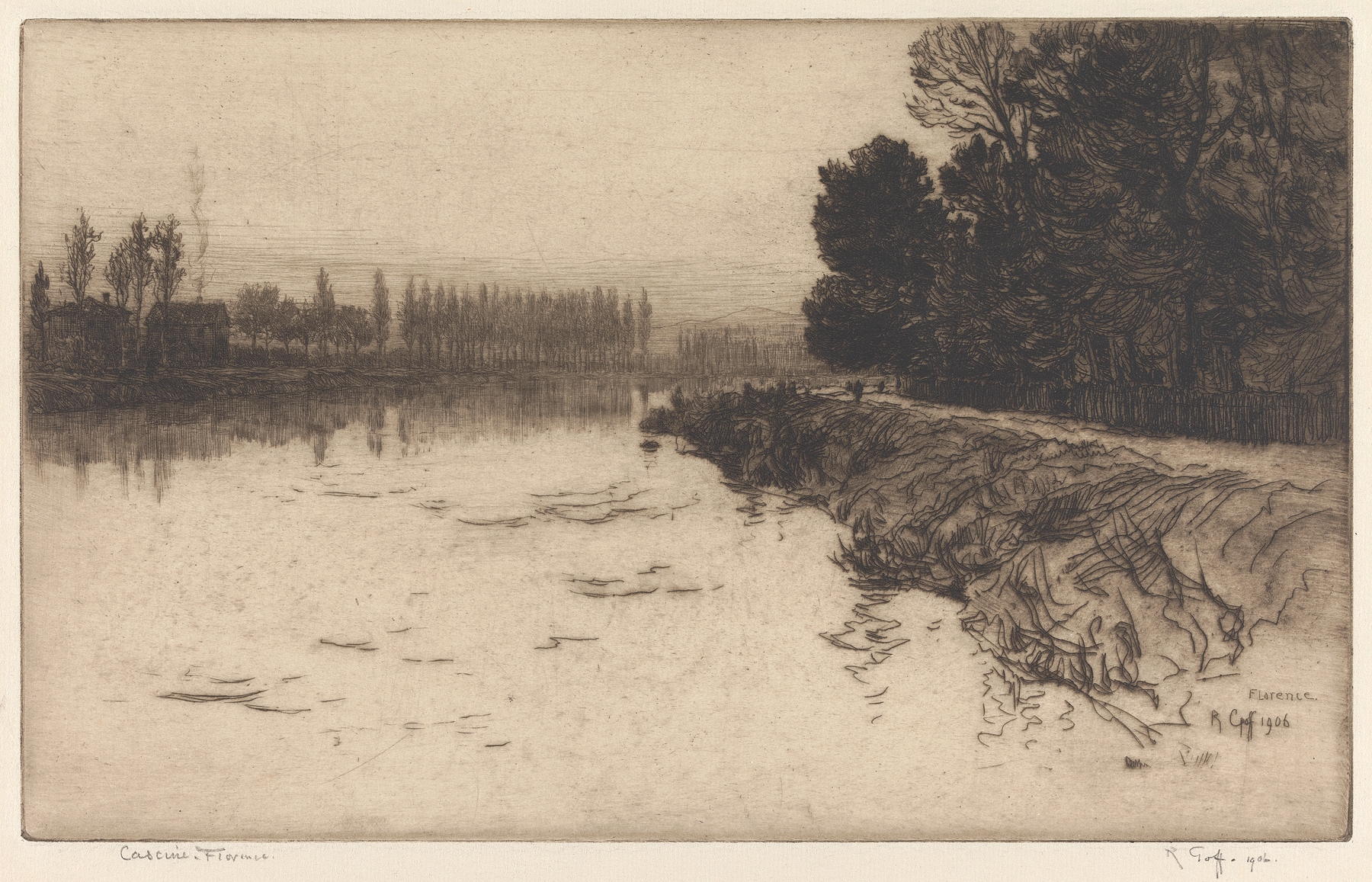 Cascine, Florence by Robert Charles Goff, impressionism, landscape