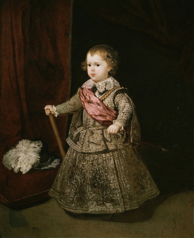 A portrait of Prince Baltasar Carlos by Diego Velázquez, showcasing royal attire and a serene expression.