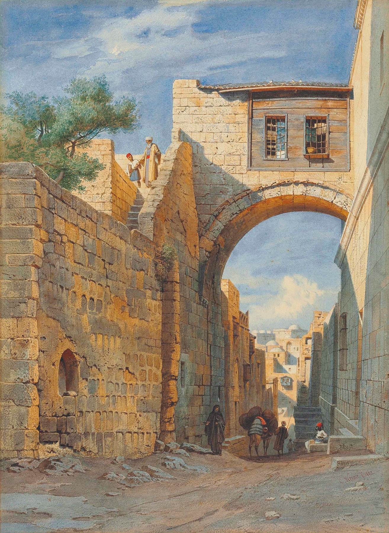 Street scene in Jerusalem, oil on canvas by Carl Friedrich Heinrich Werner