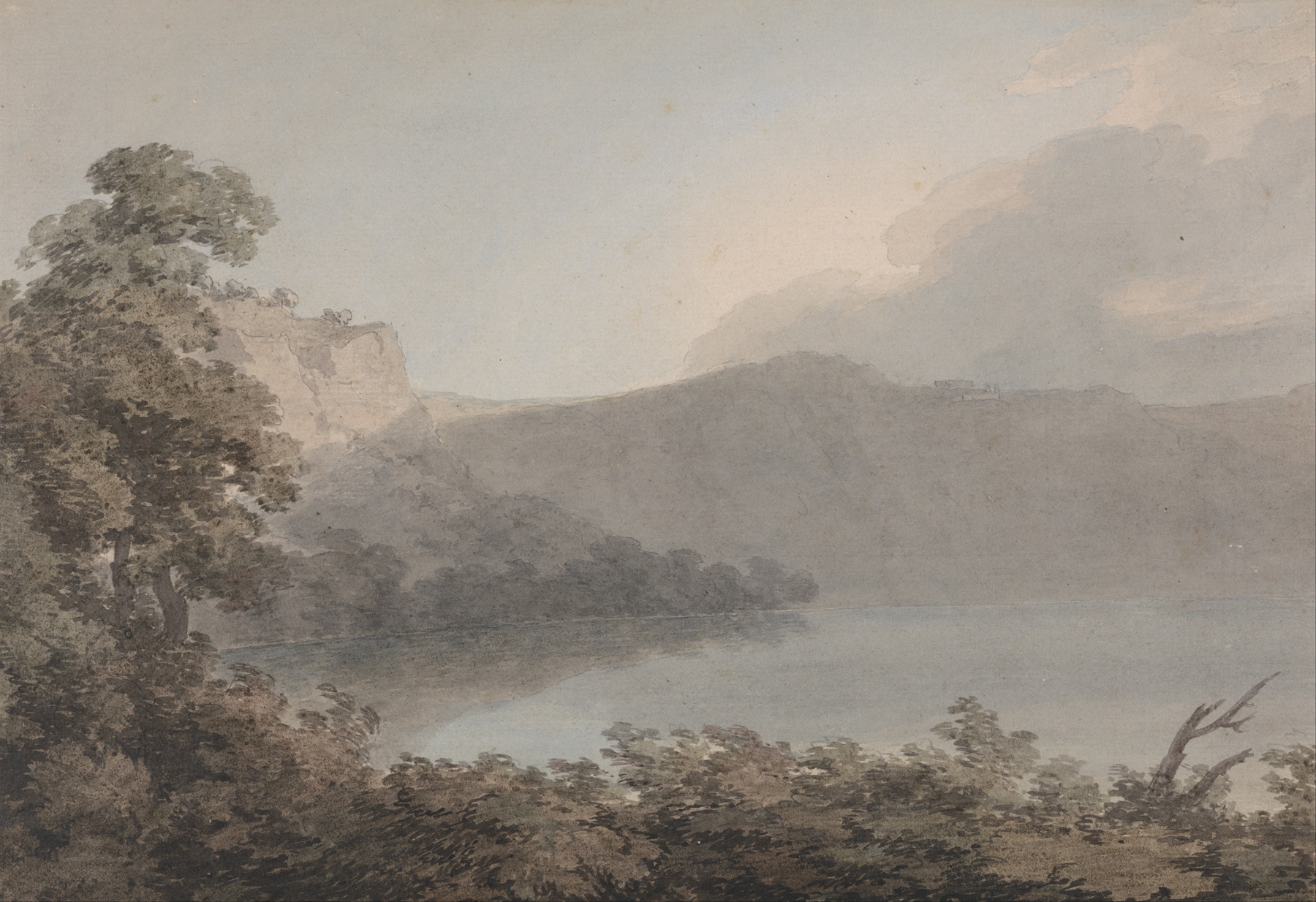 Lake of Vico landscape watercolor by John Robert Cozens