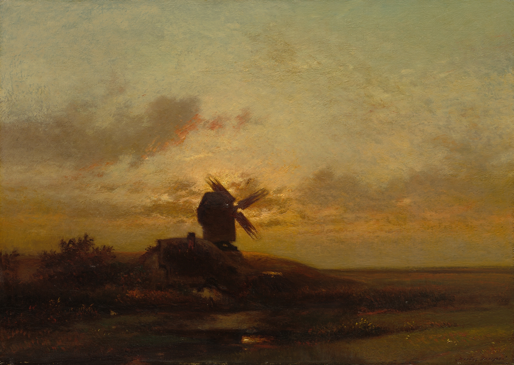 The Windmill, by Jules Dupré, public domain