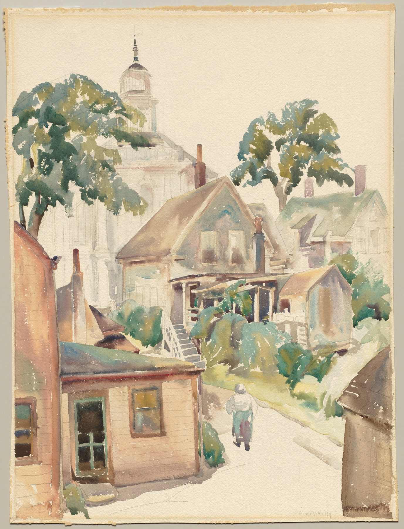 Provincetown Having Its Morning Fog, oil on canvas by Grace V. Kelly