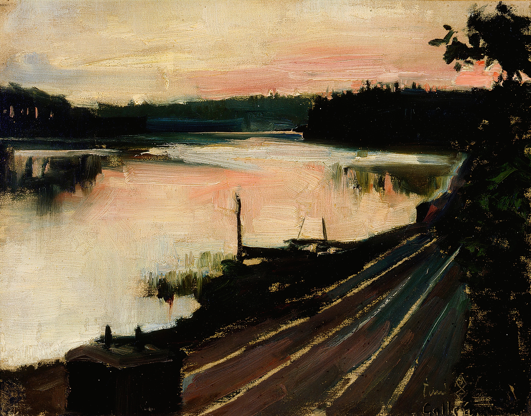 View from Eläintarha at Sunset, by Akseli Gallen-Kallela, public domain