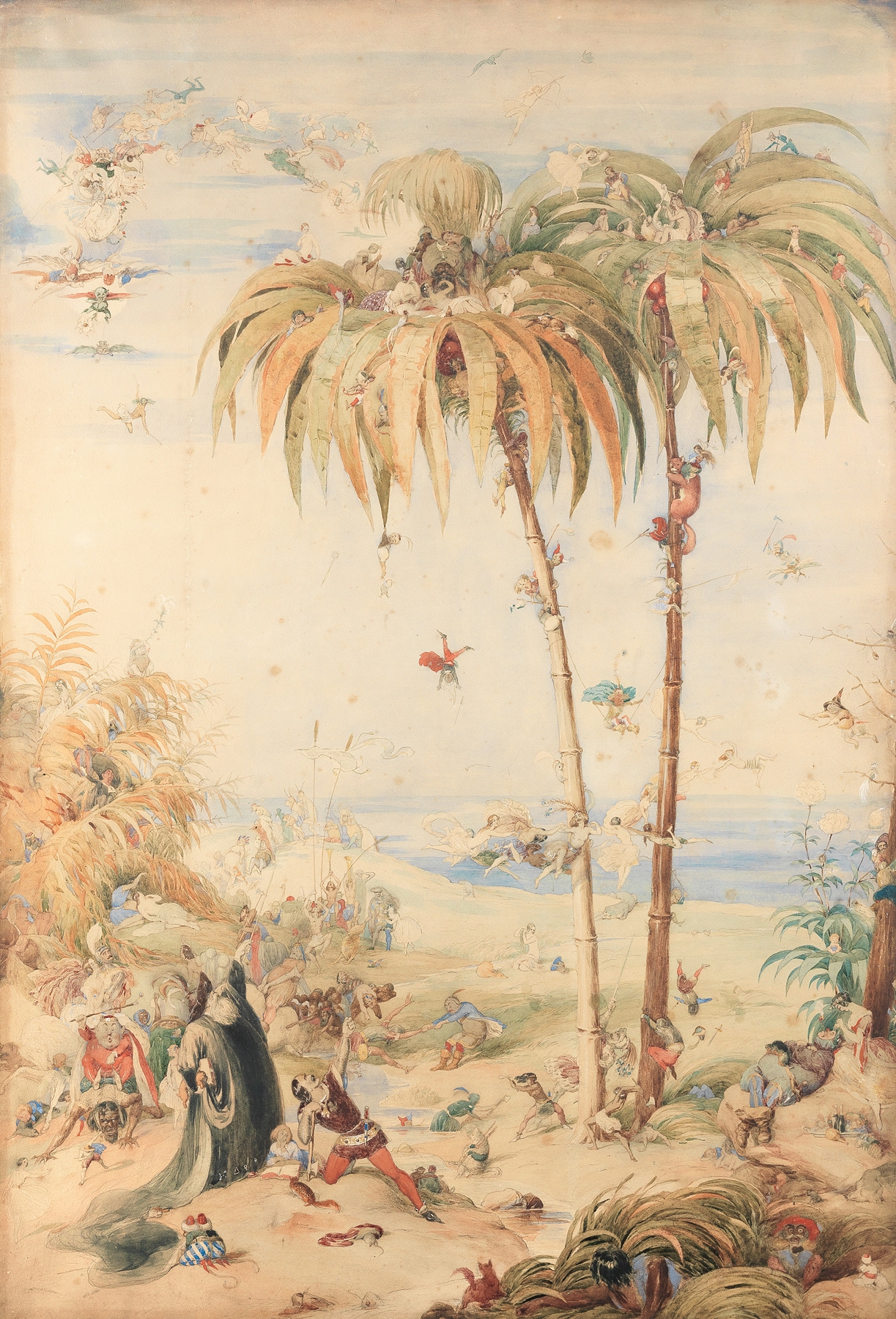 The Enchanted Fairy Tree by Richard Doyle, featuring a gnarled tree and surreal creatures, illustration