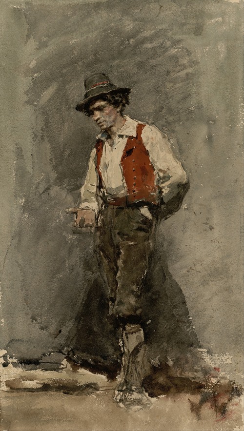 Calabrian by Mariano Fortuny Marsal depicts a lively scene of people in a vibrant landscape.