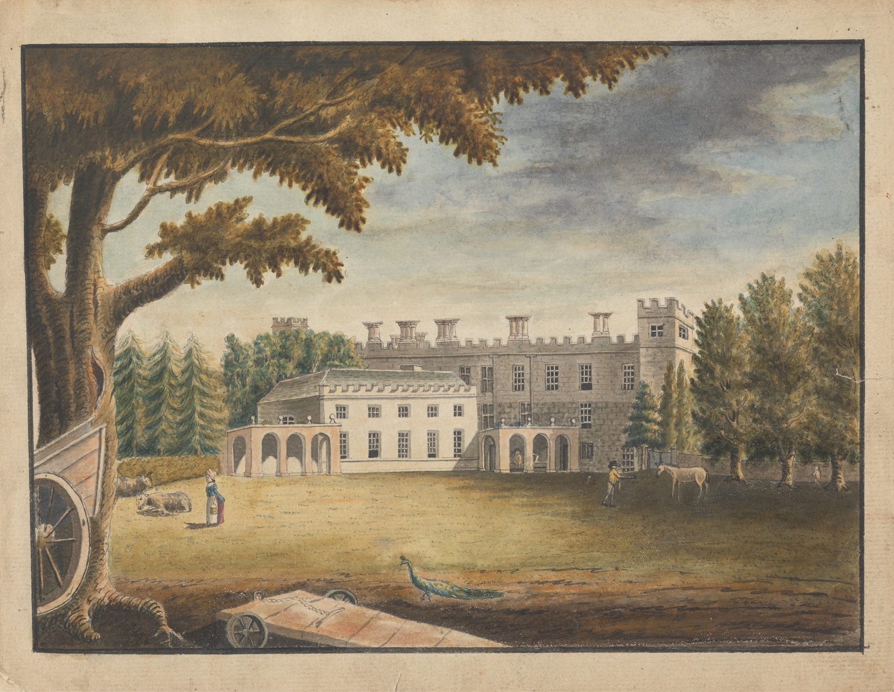 Syon House, London by William Beilby, watercolor on paper, featuring lush botanical motifs and architectural details.