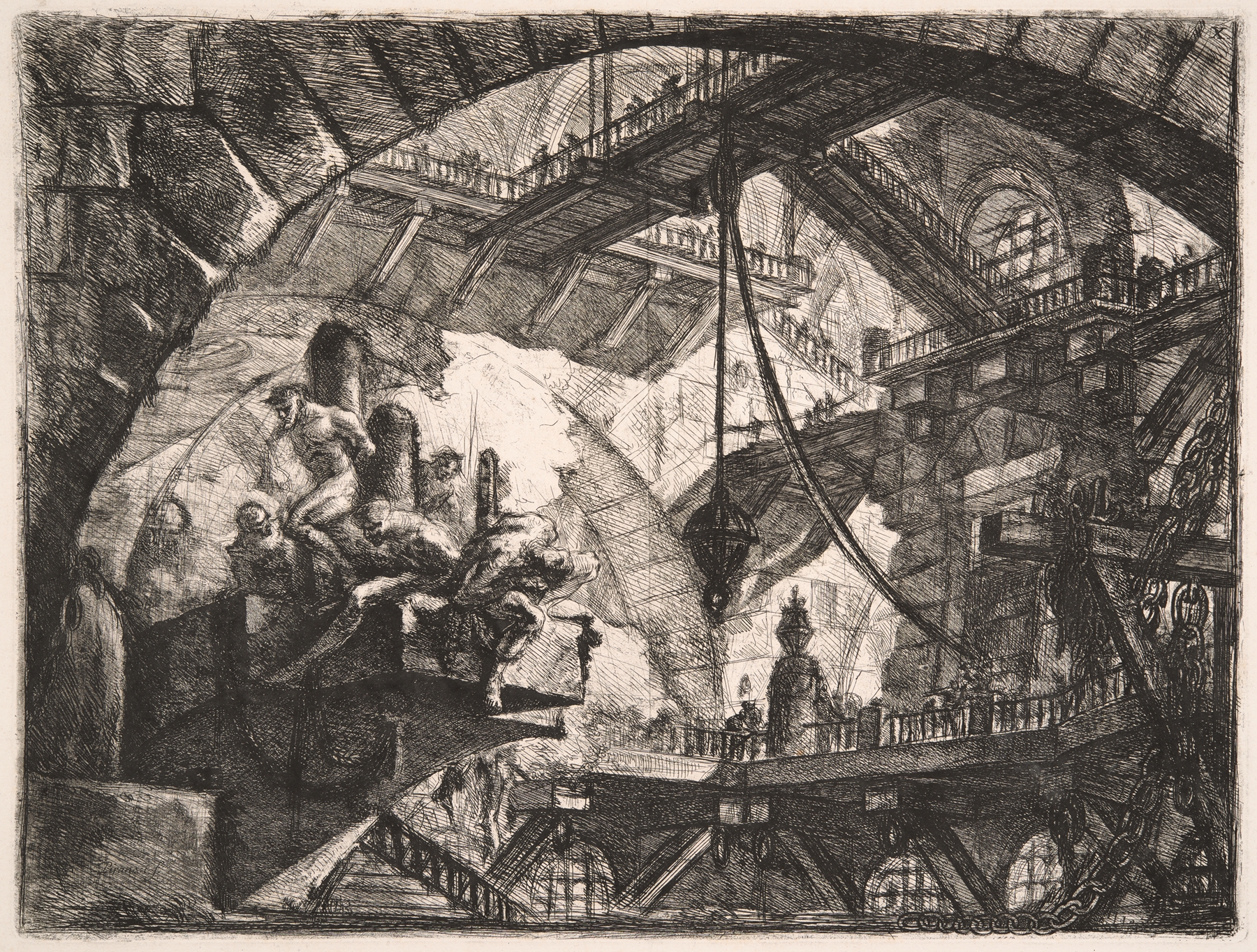Prisoners on a Projecting Platform, by Giovanni Battista Piranesi, public domain