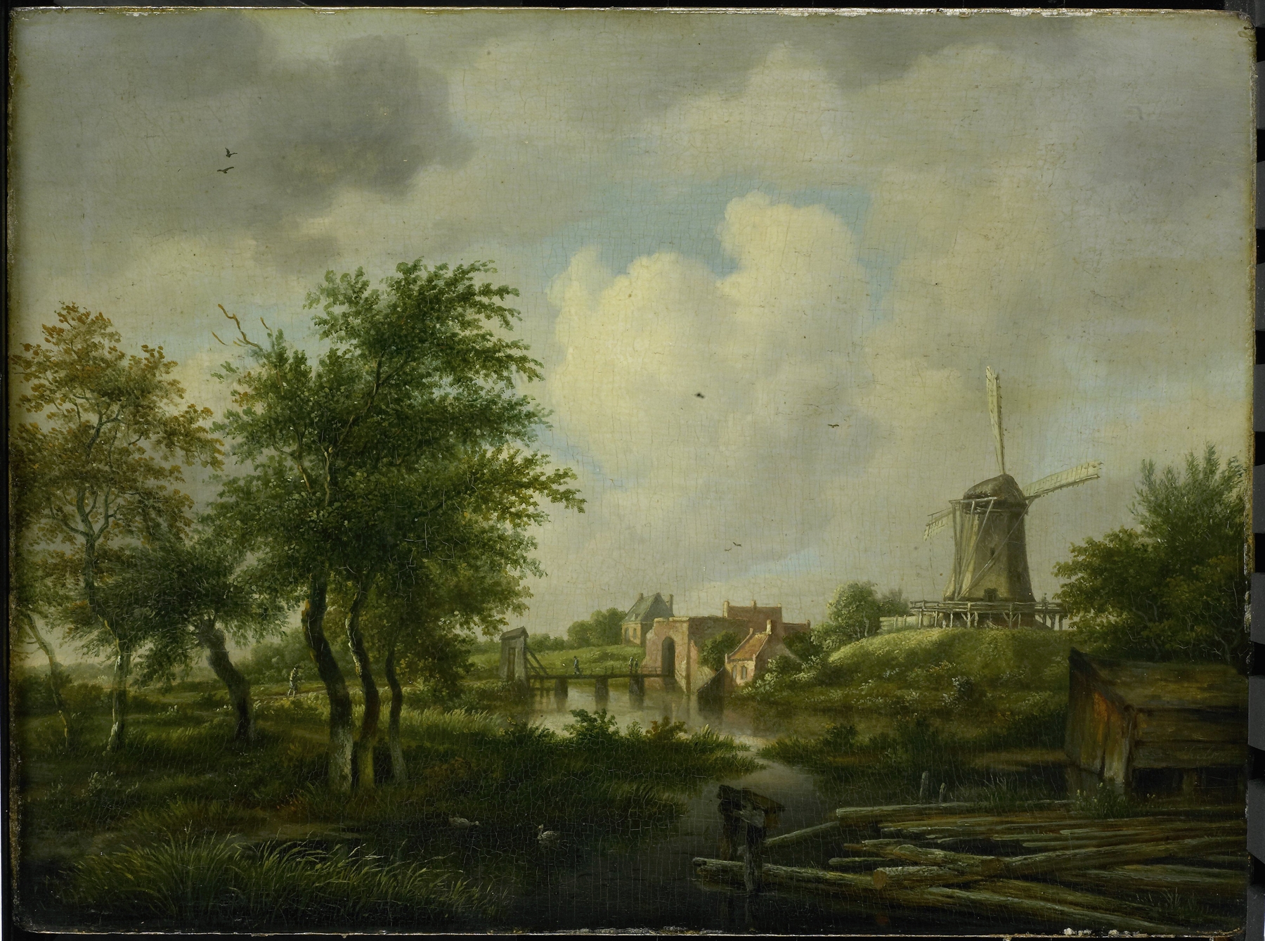 De vervallen wal te Amsterdam met de Weteringpoort, gezien over de Buitensingel, by Jan Hulswit, public domain