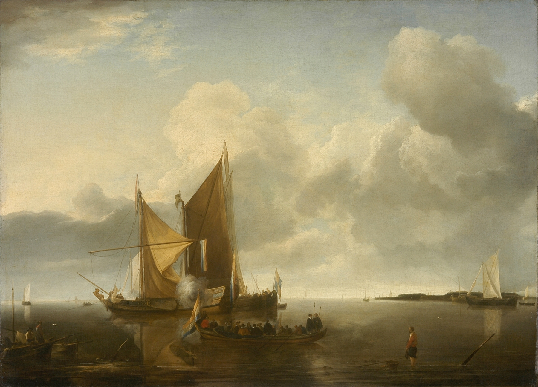 Ships in a Calm, by Jan van de Cappelle, public domain