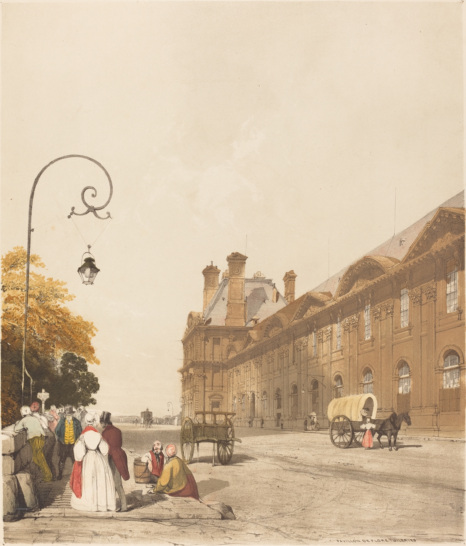 Pavillon de Flore, Tuileries, by Thomas Shotter Boys, public domain