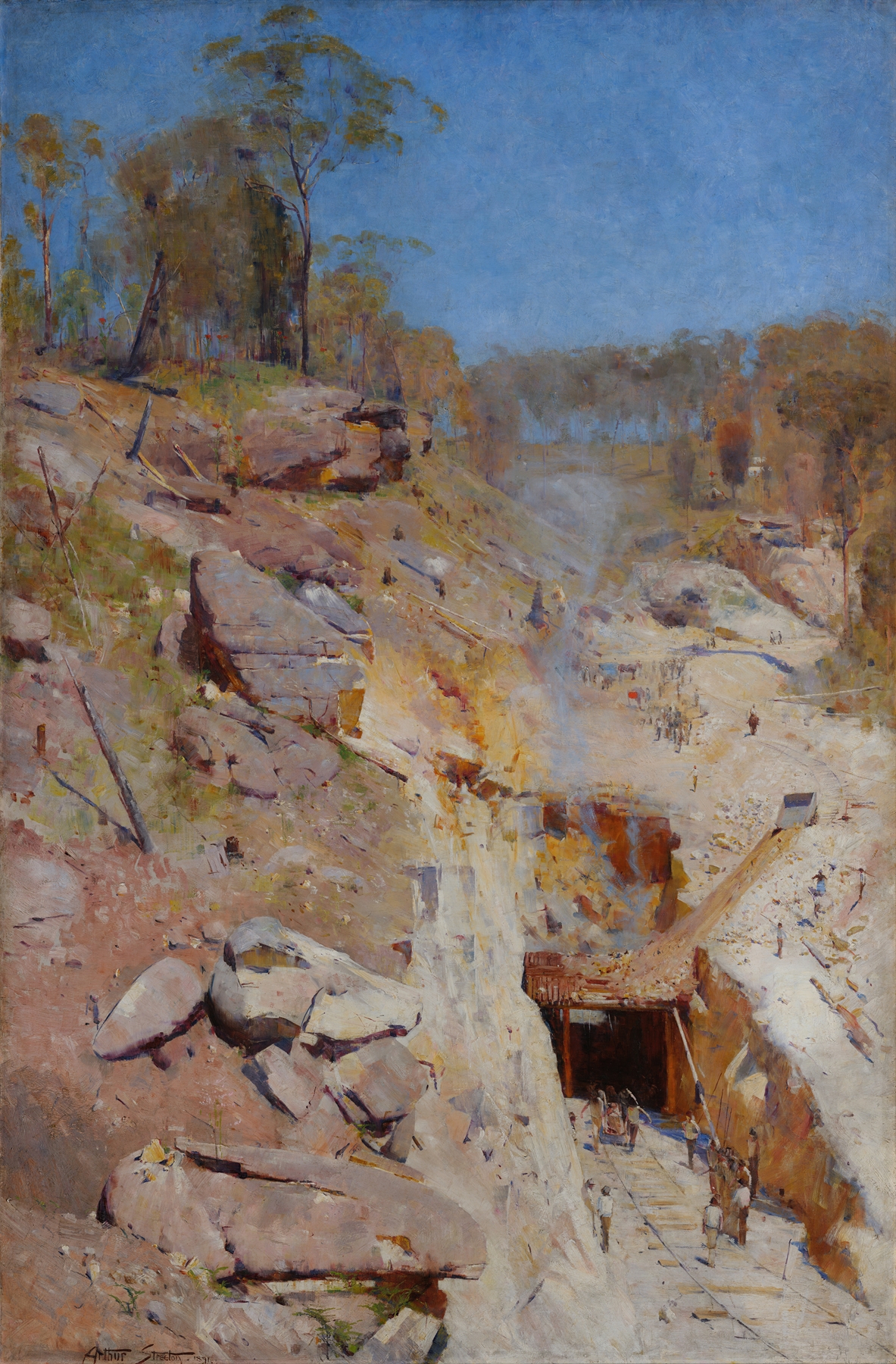 Fire’s on, by Arthur Streeton, public domain