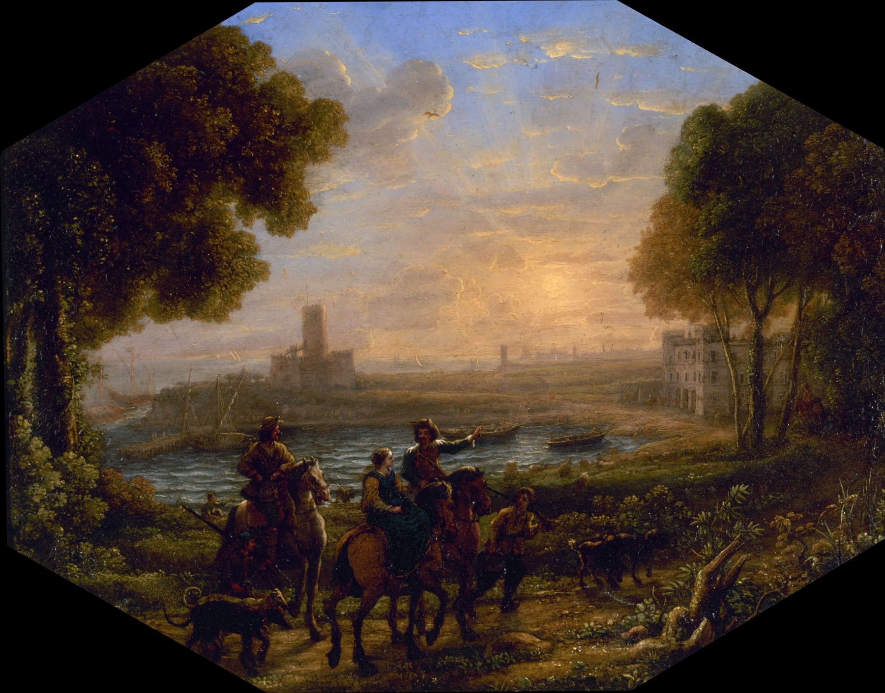 Paysage avec le port de Santa Marinella, by Claude Lorrain, public domain