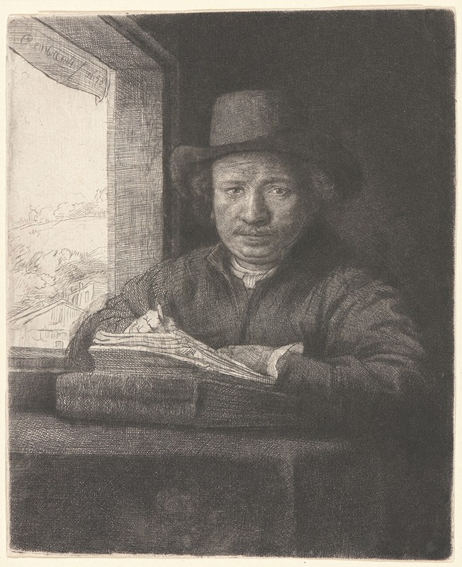 Rembrandt's 'Drawing at a Window' captures the artist in a moment of creativity.