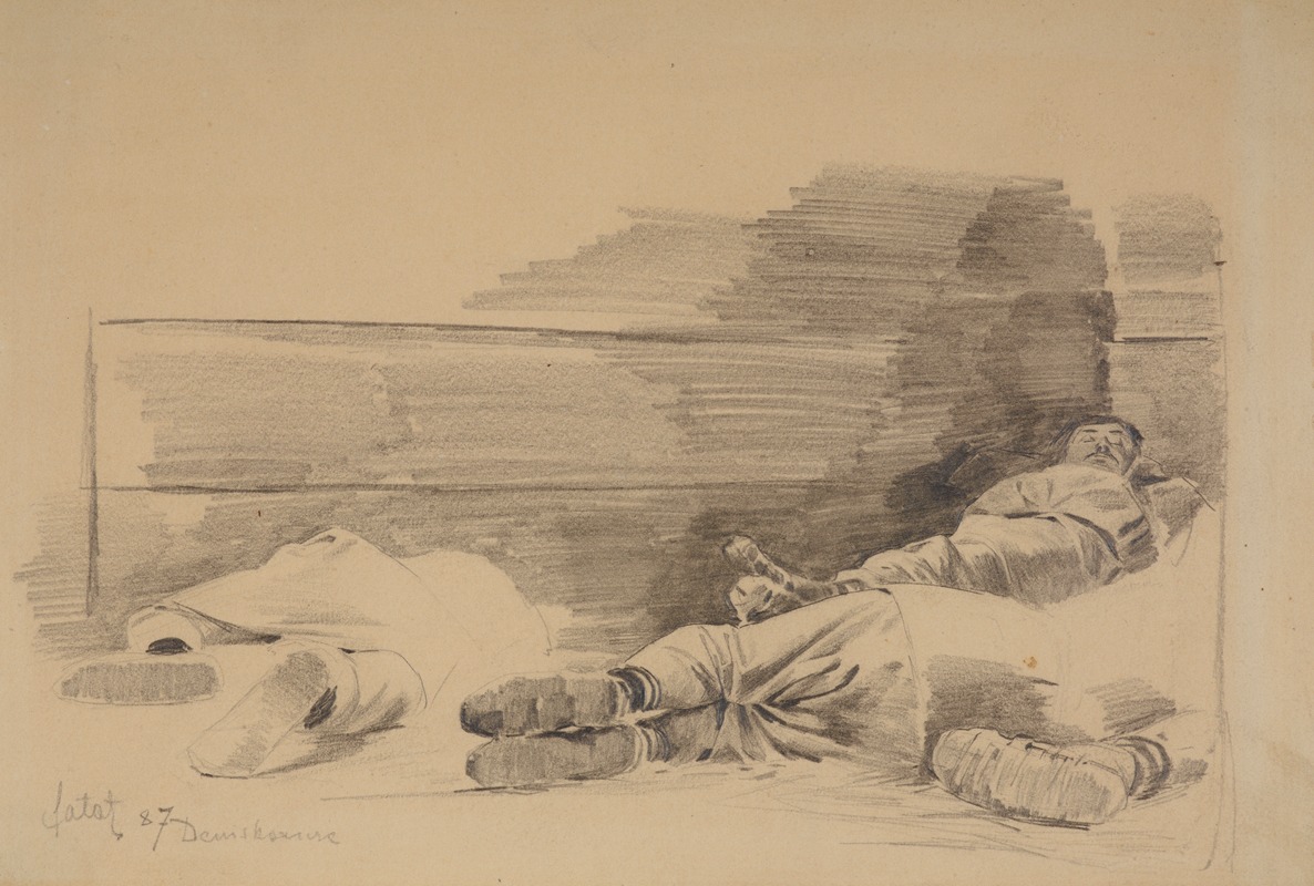 A serene depiction of sleeping animals in a natural setting.