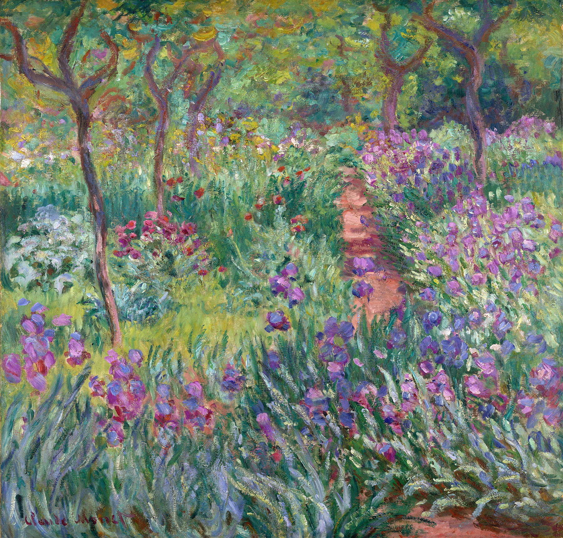 The Artist’s Garden in Giverny, oil on canvas by Claude Monet