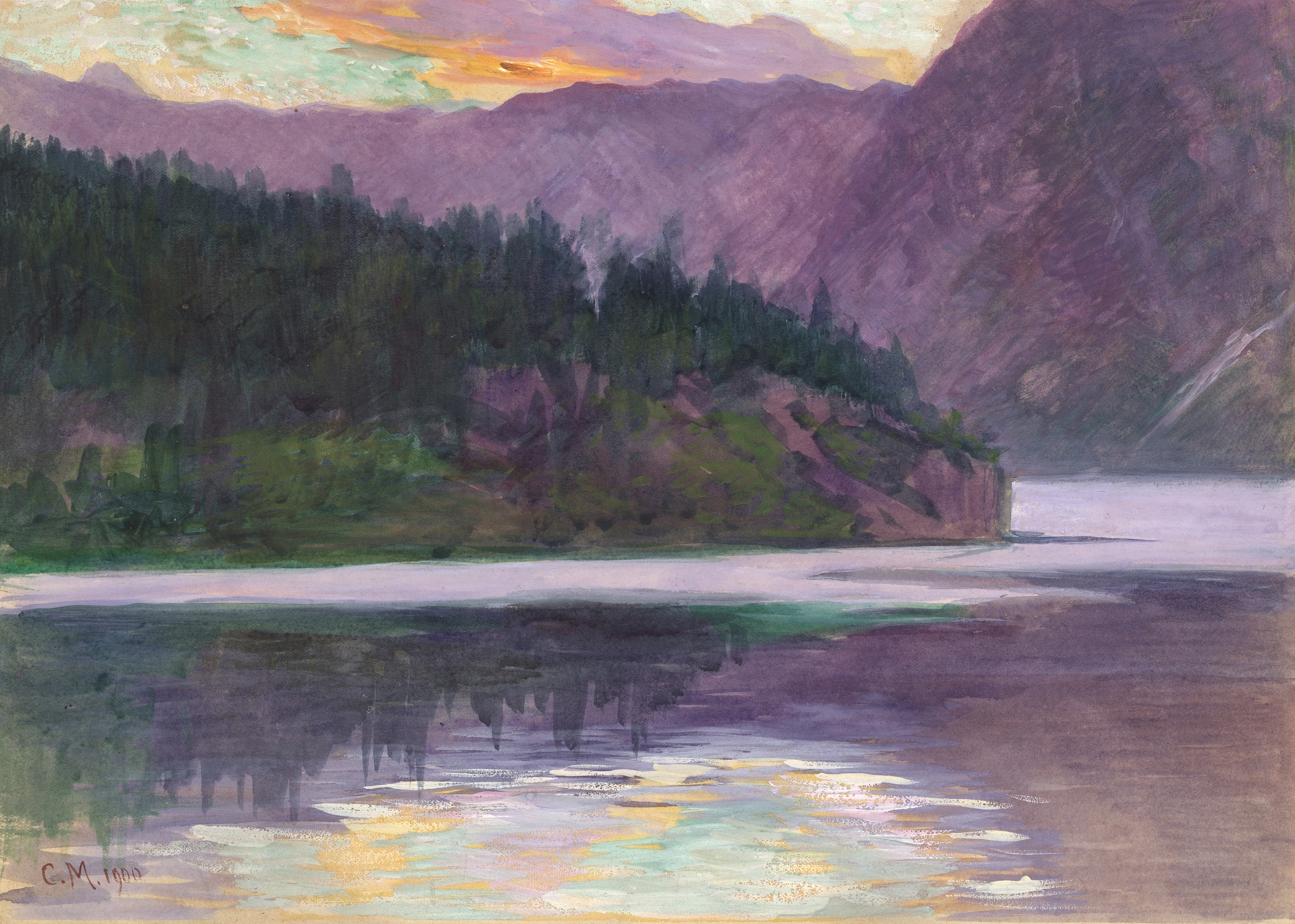 Gebirgssee, by Carl Moll, public domain