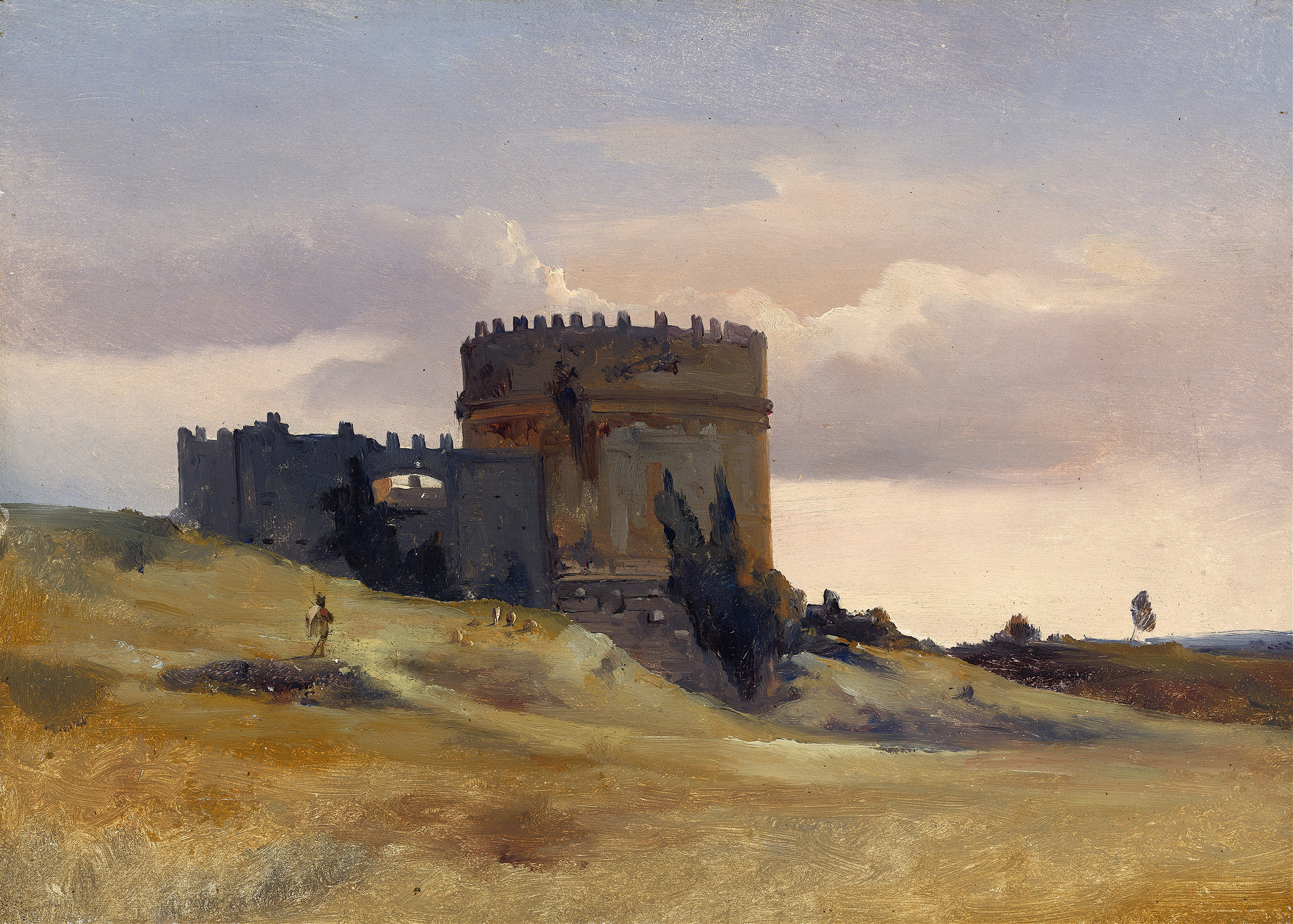 The Tomb of Cecaelia Metella, oil painting by François Antoine Léon Fleury