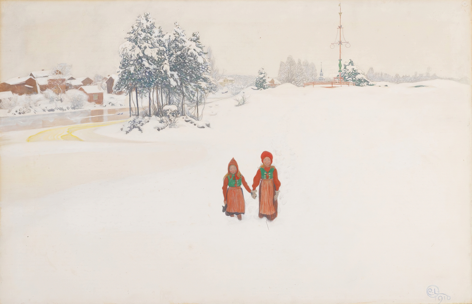 In the Snow, by Carl Larsson, public domain