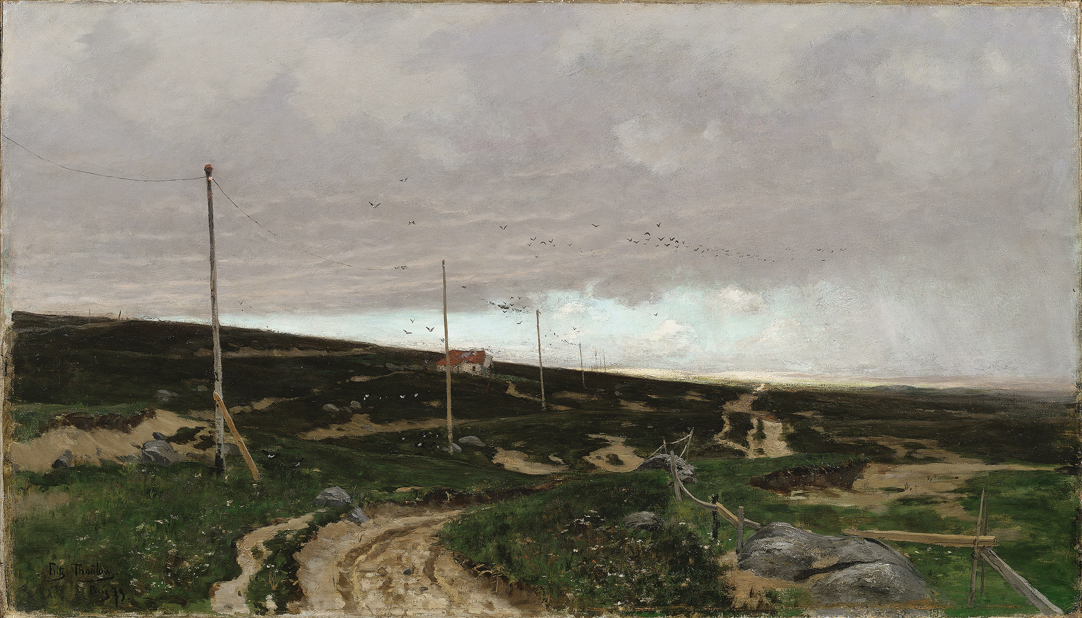 Coastline with waves and rocks, oil painting by Frits Thaulow