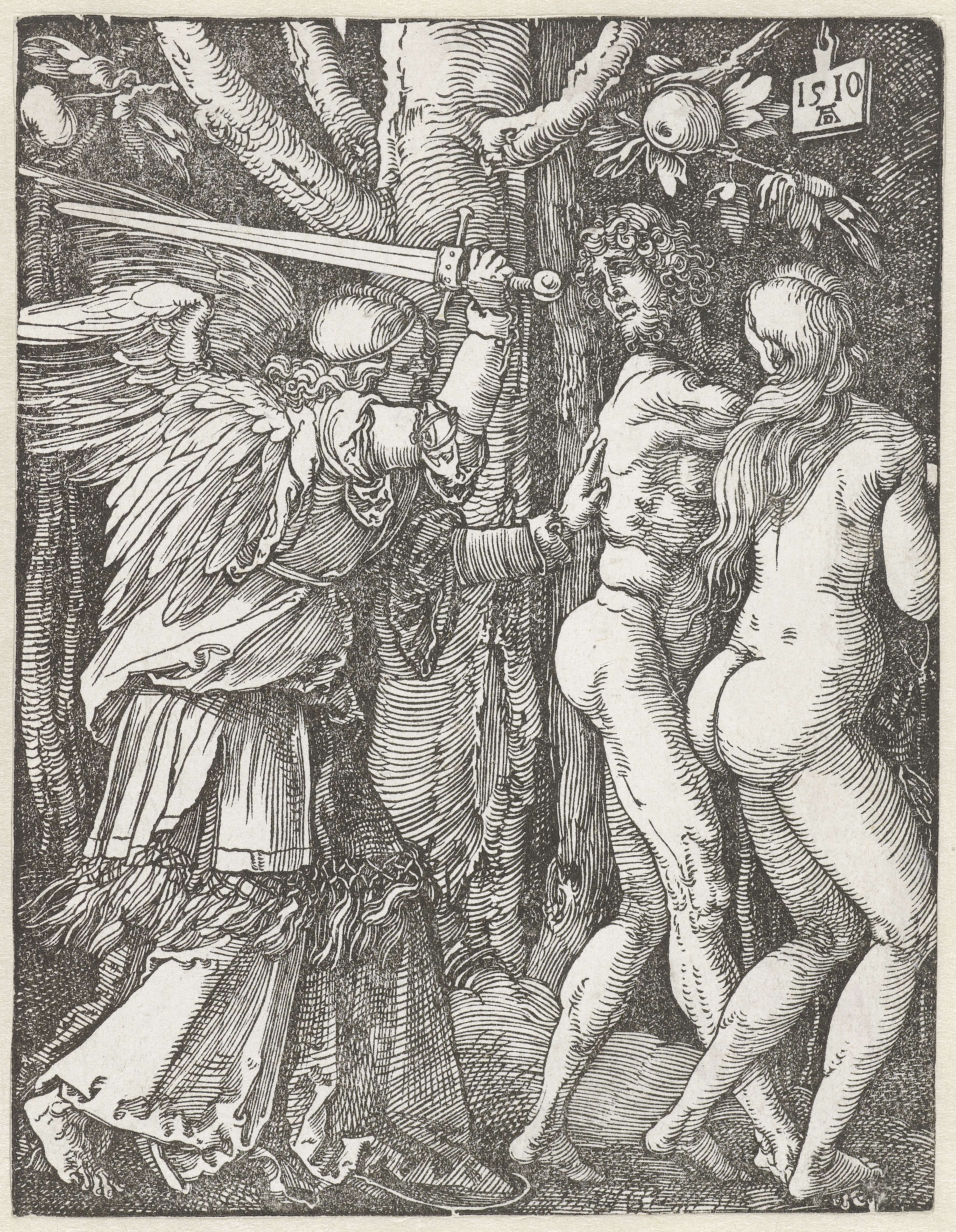 Adam en Eva verdreven uit het paradijs, by Albrecht Dürer, public domain