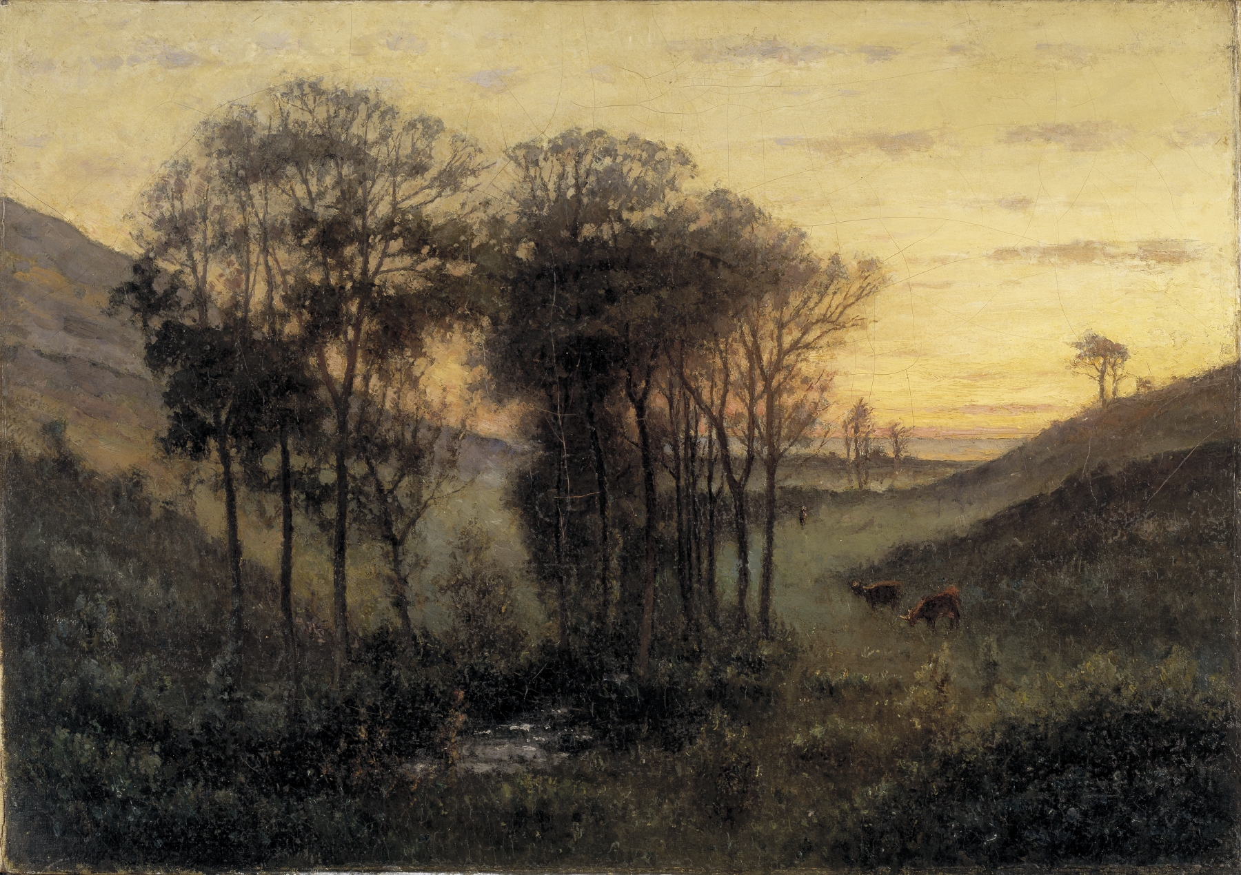 Oil painting by Per Ekström depicting vibrant fields and sky.