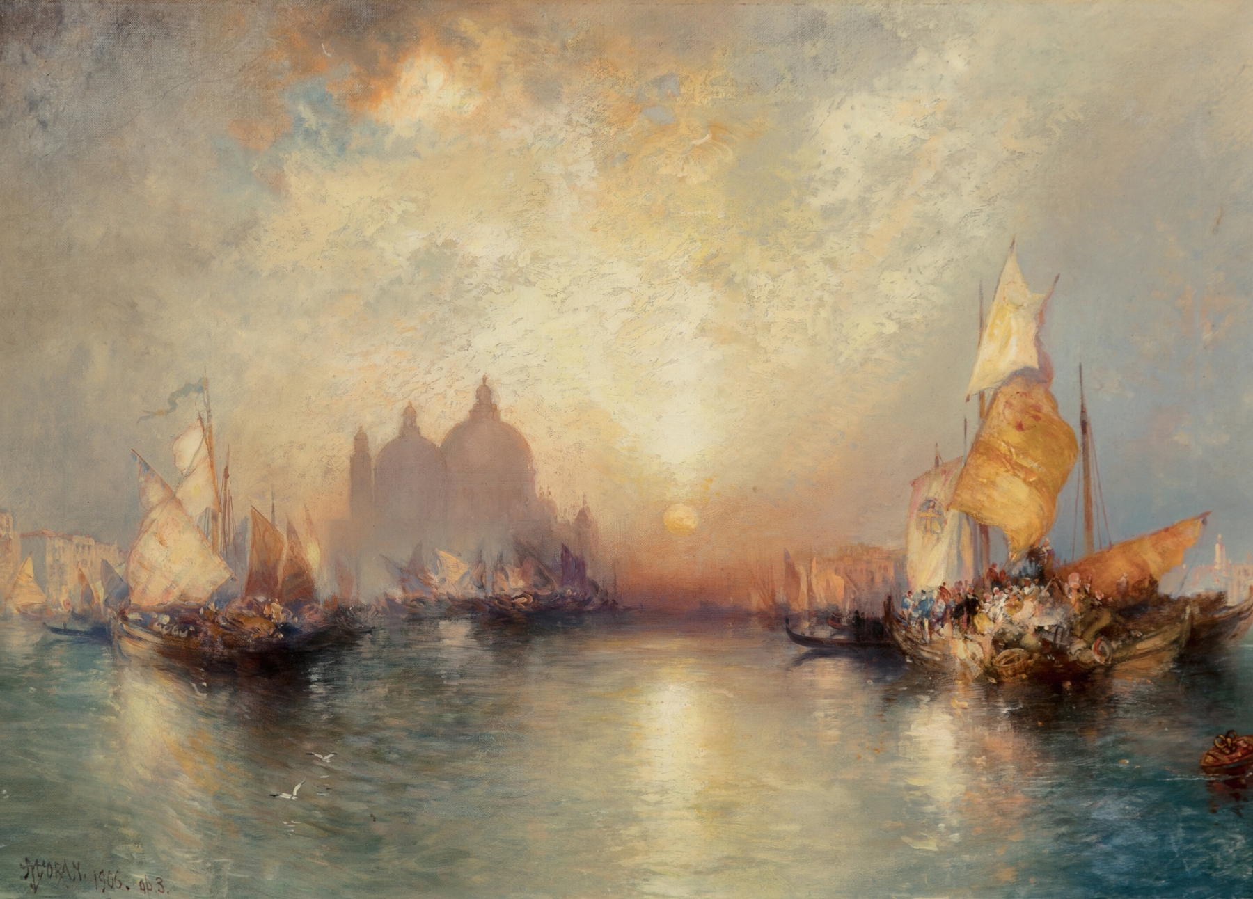 Entrance to the Grand Canal, Venice, oil on canvas by Thomas Moran