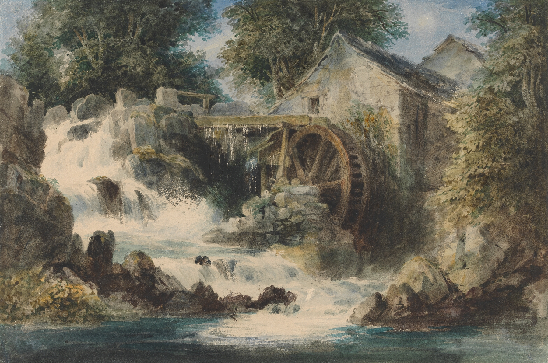An Overshot Mill, by Andrew Nicholl, public domain
