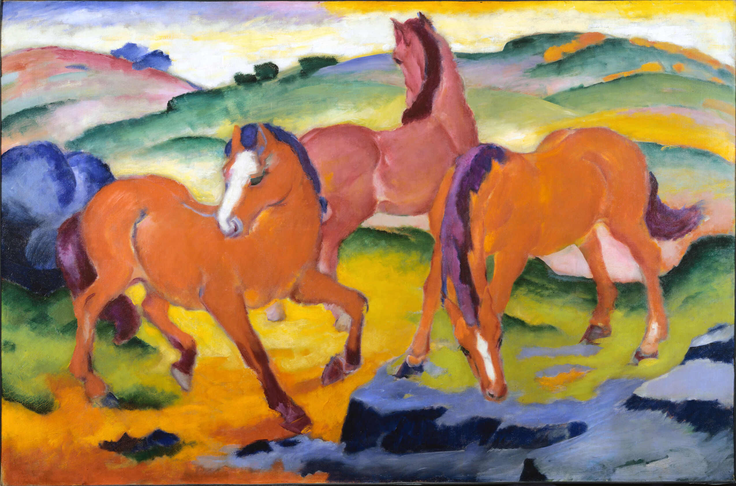 Grazing Horses IV, by Franz Marc, public domain