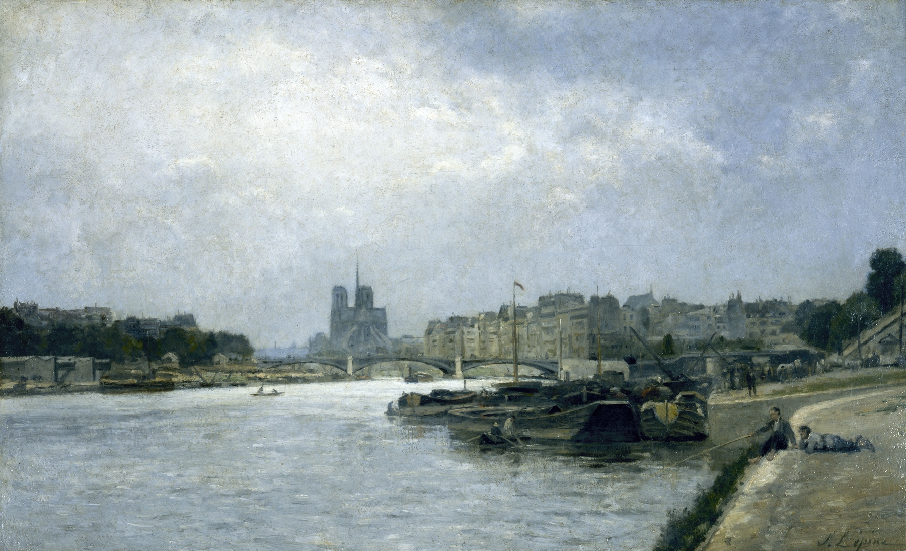 L’île de la Cité et l’île Saint-Louis, vues du pont d’Austerlitz, by Stanislas Lépine, public domain