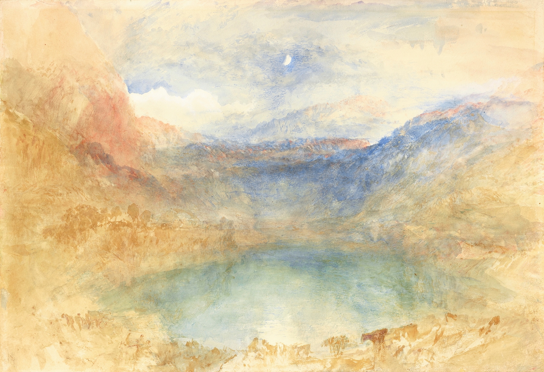The Lungernsee by Moonlight, Switzerland, by Joseph Mallord William Turner, public domain