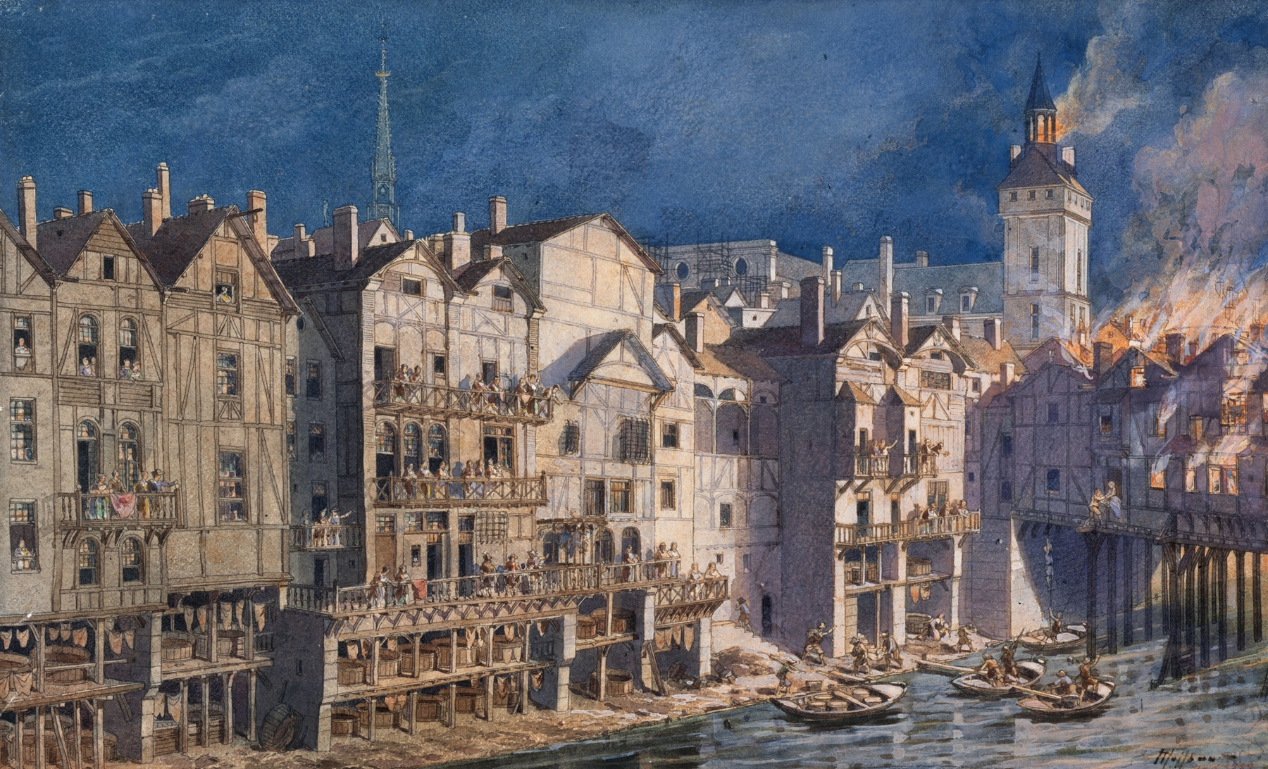 Architecture of Paris in a modernist oil painting by Fédor Hoffbauer