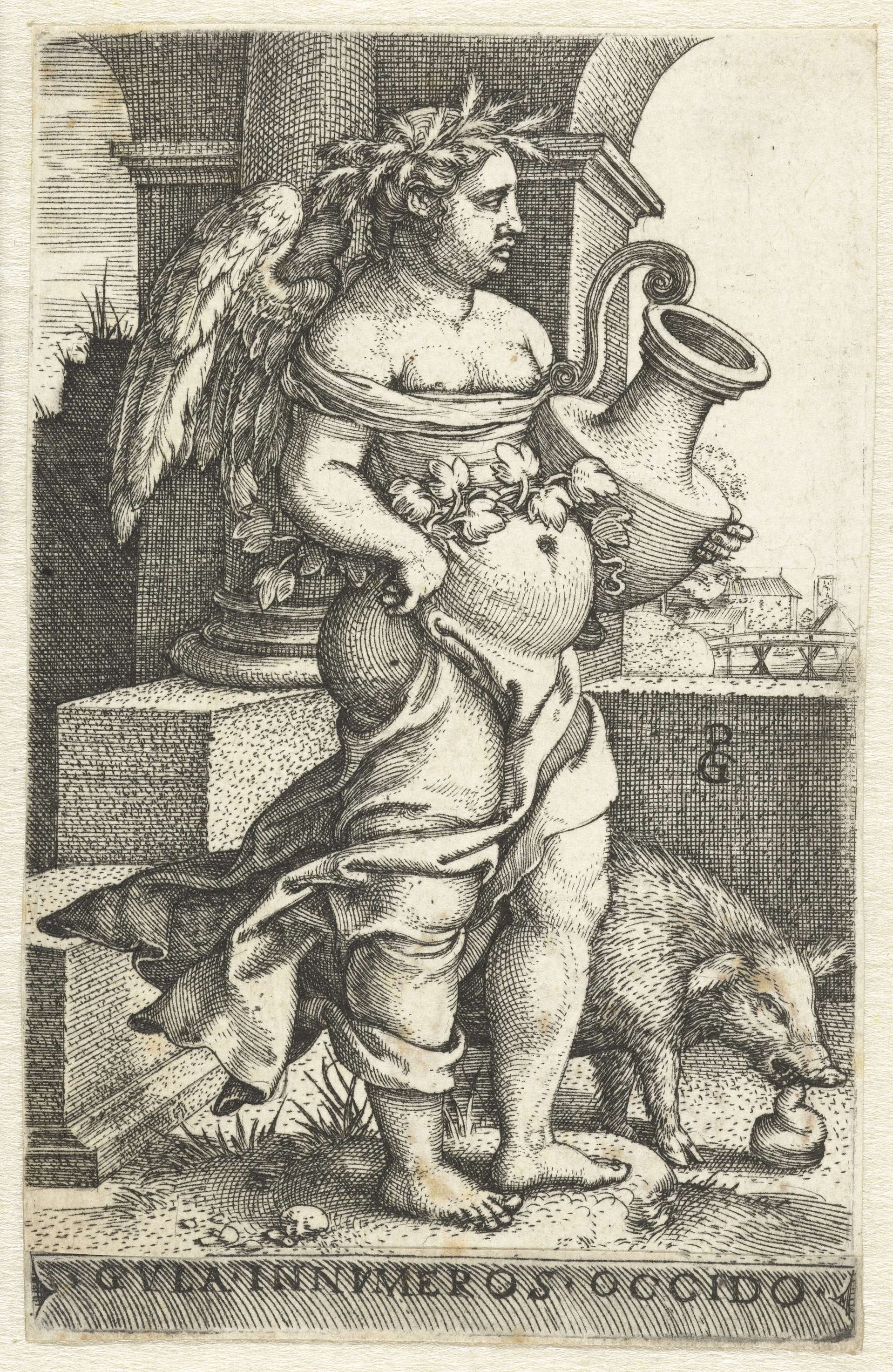 Gulzigheid (Gula), by Georg Pencz, public domain