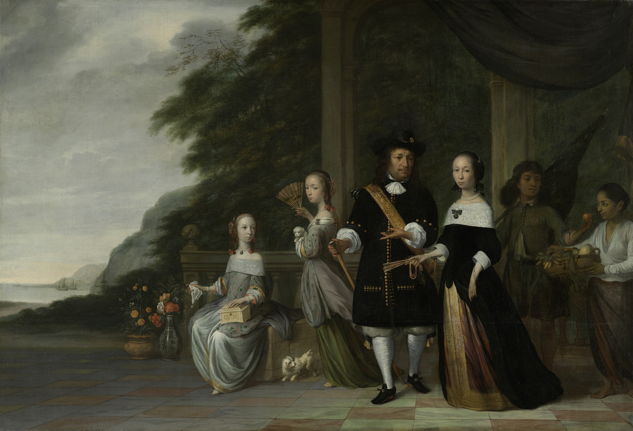 Portrait of Pieter Cnoll, Cornelia van Nijenrode, and their daughters, oil painting by Jacob Coeman
