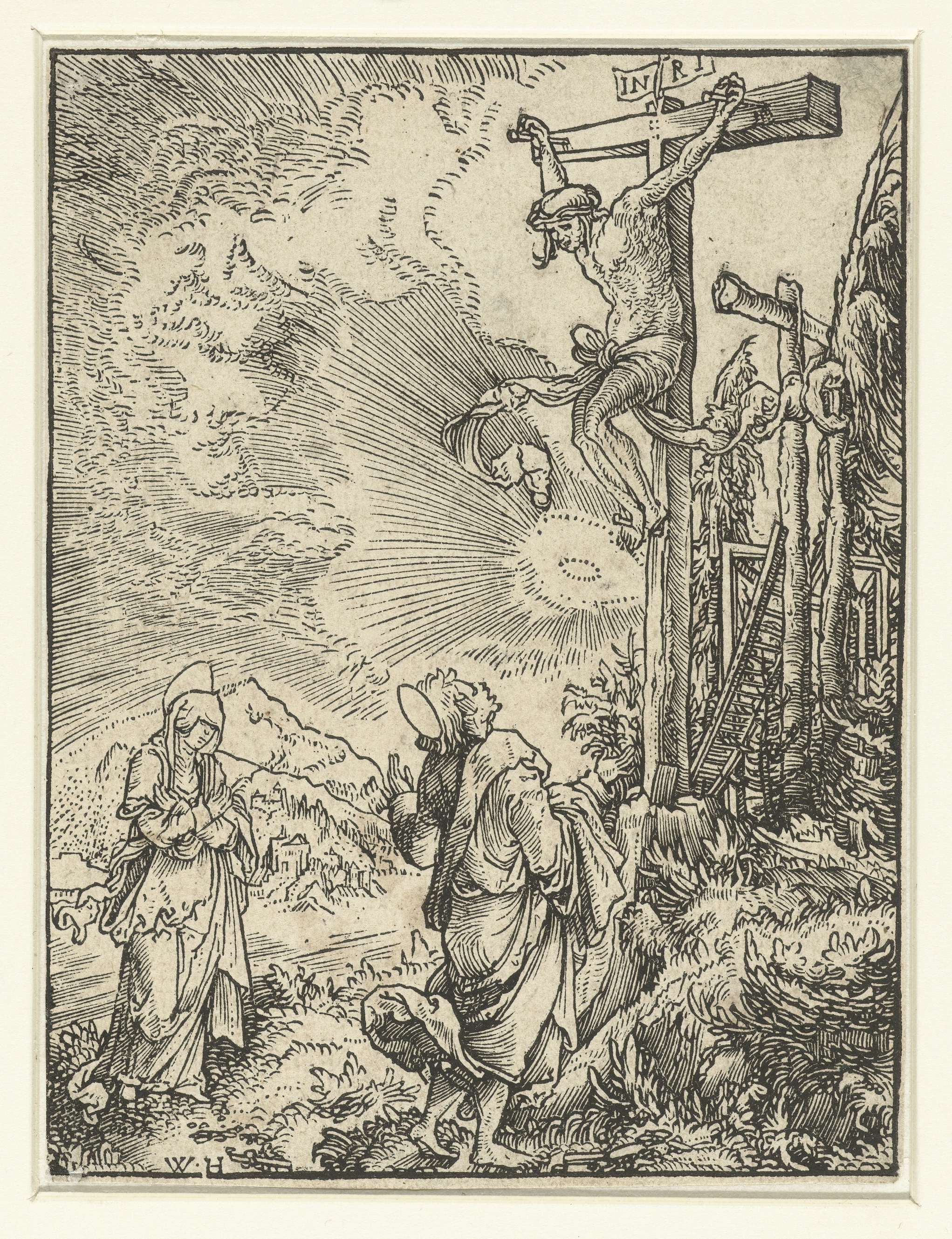 Christ on the cross with Mary and John, paper by Wolfgang Huber