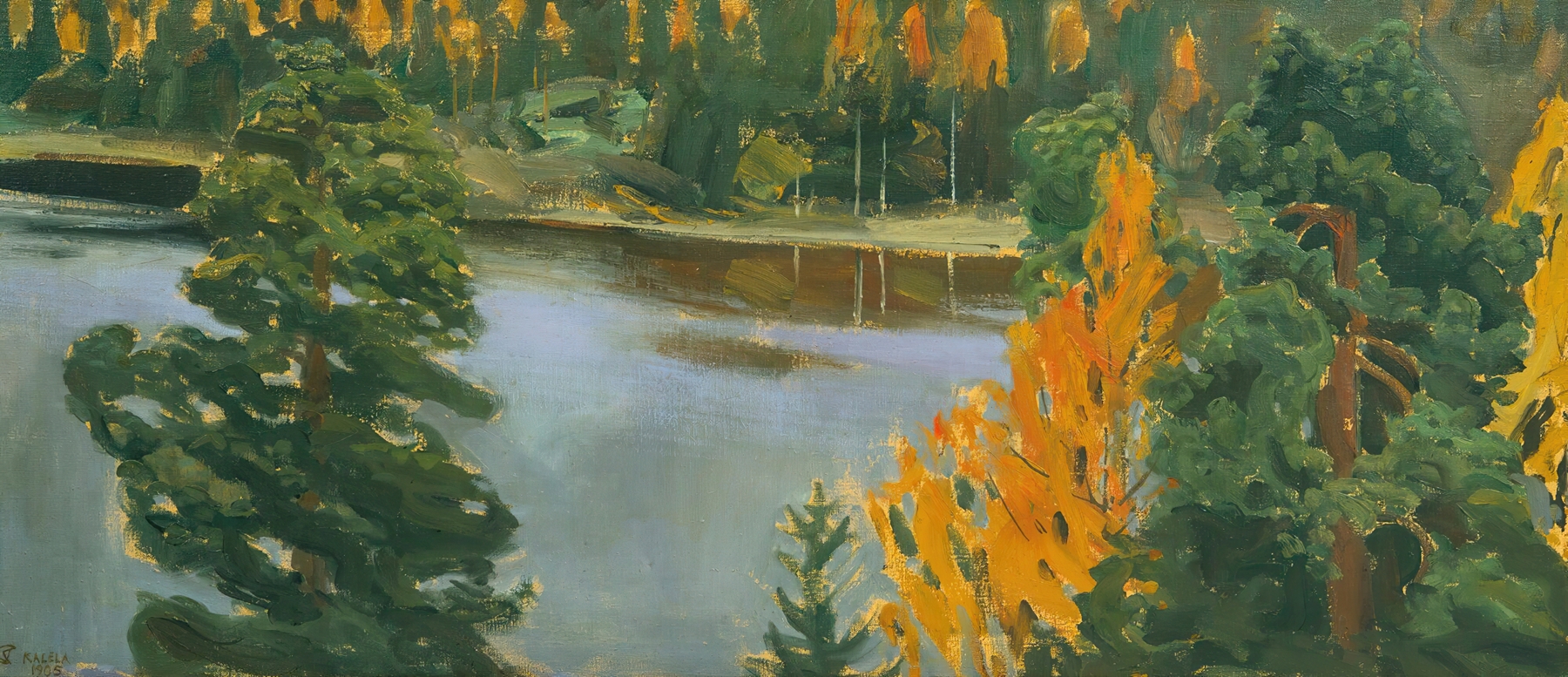 Lake View In Autumn, by Akseli Gallen-Kallela, public domain