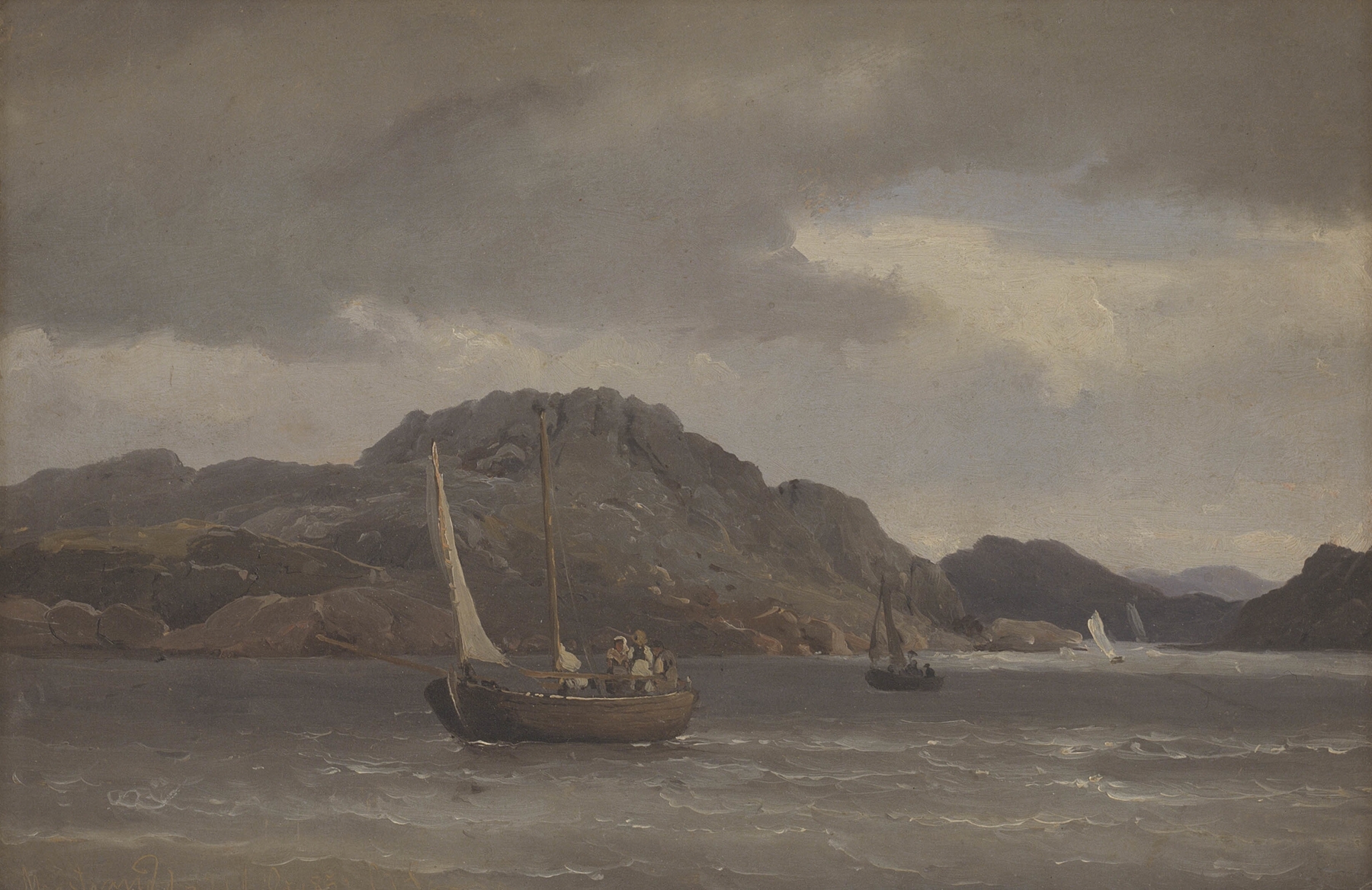 The Skerries at Marstrand, oil on canvas by Carl Frederik Sørensen, depicting a serene marine landscape.