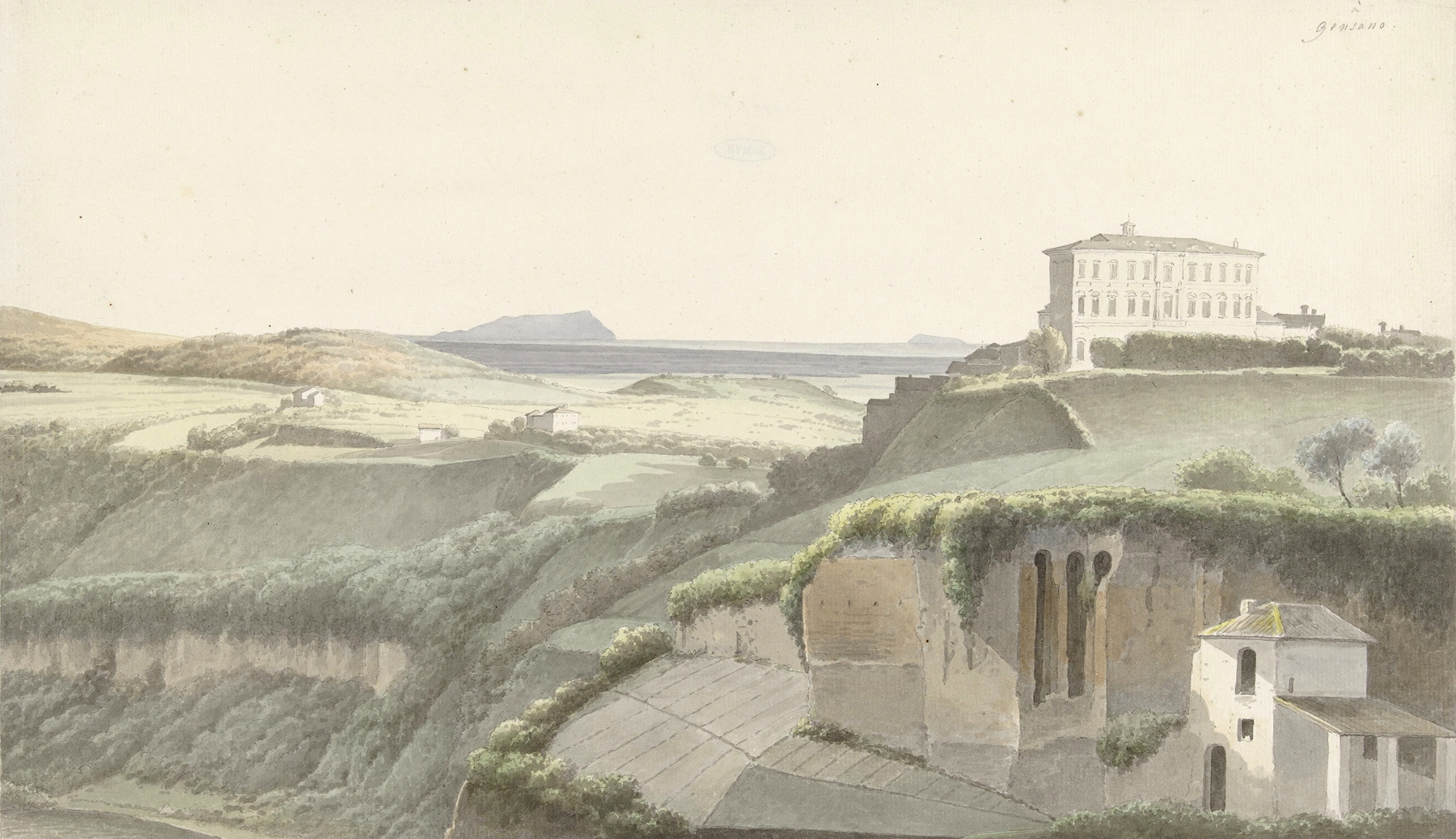 Landschap bij Genzano di Roma, by Josephus Augustus Knip, public domain