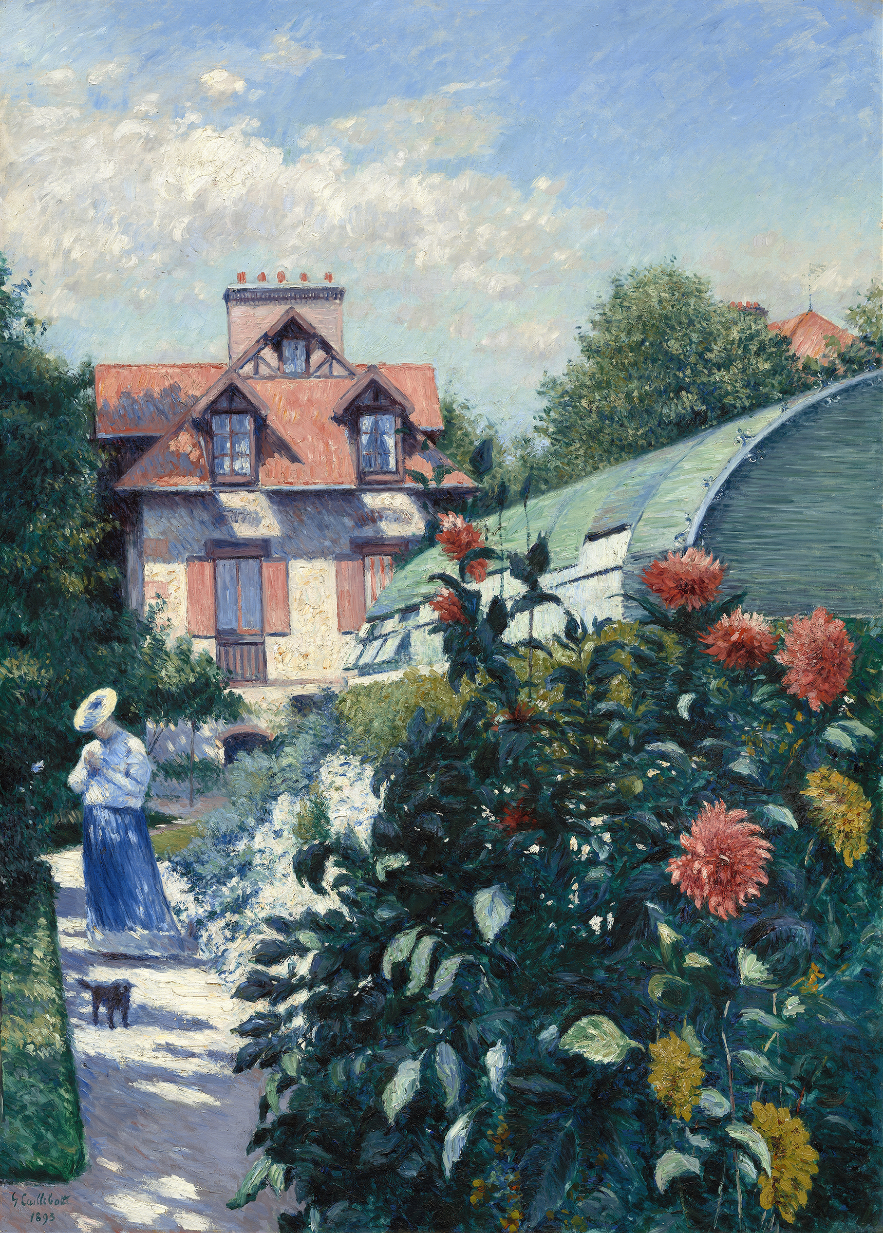 Dahlias,Garden at Petit Gennevilliers, by Gustave Caillebotte, public domain