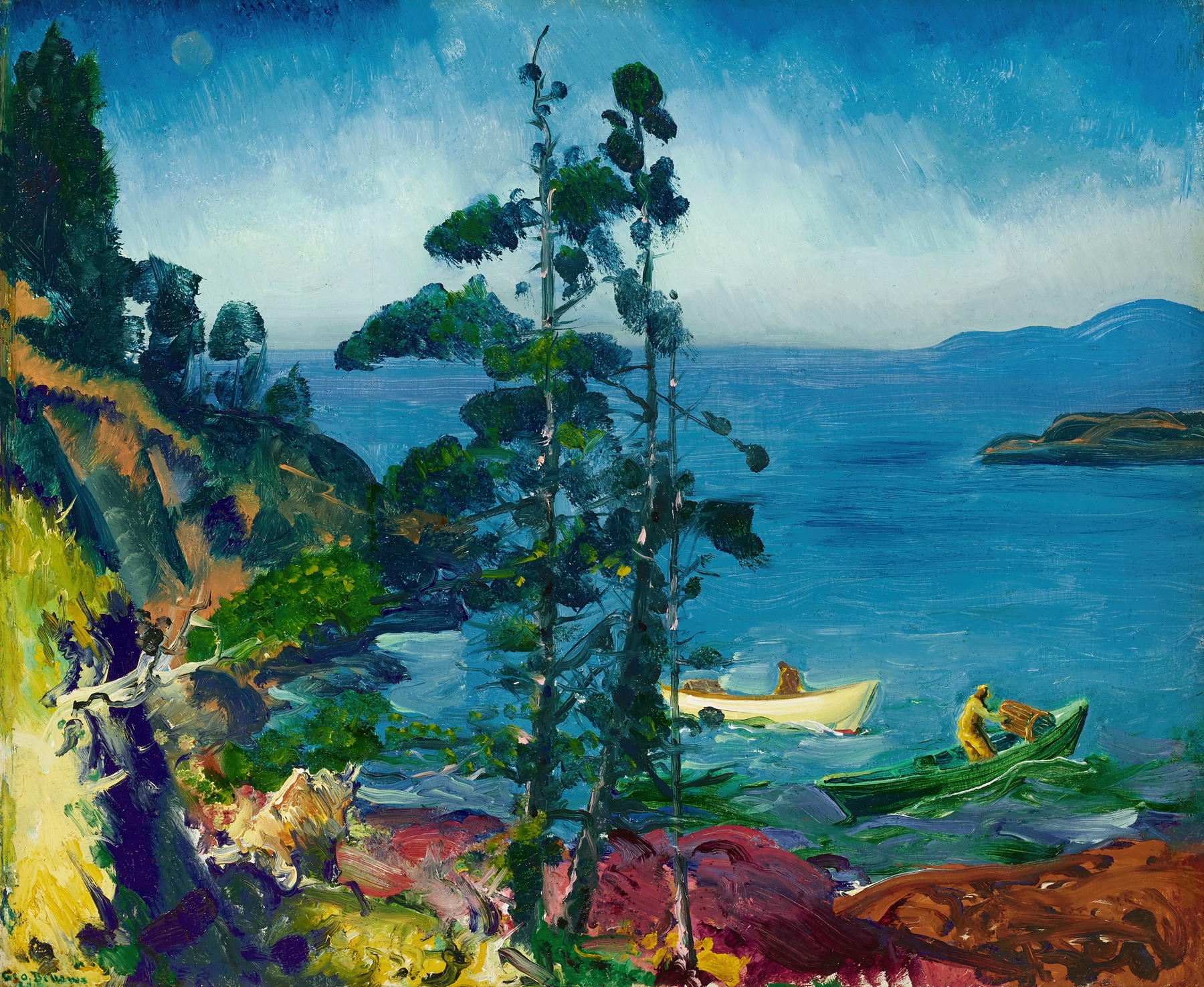 Evening Blue (Tending the Lobster Traps, Early Morning), by George Wesley Bellows, public domain
